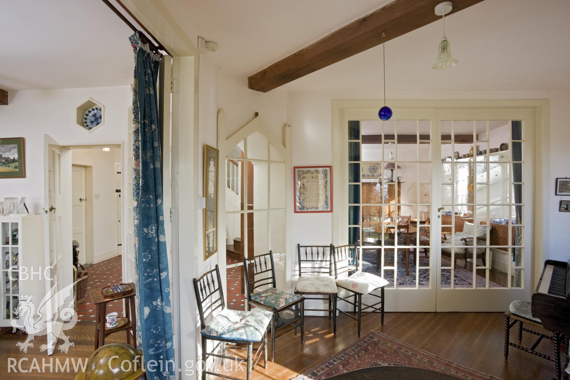 Central living-room from the northwest, including entrance hall.