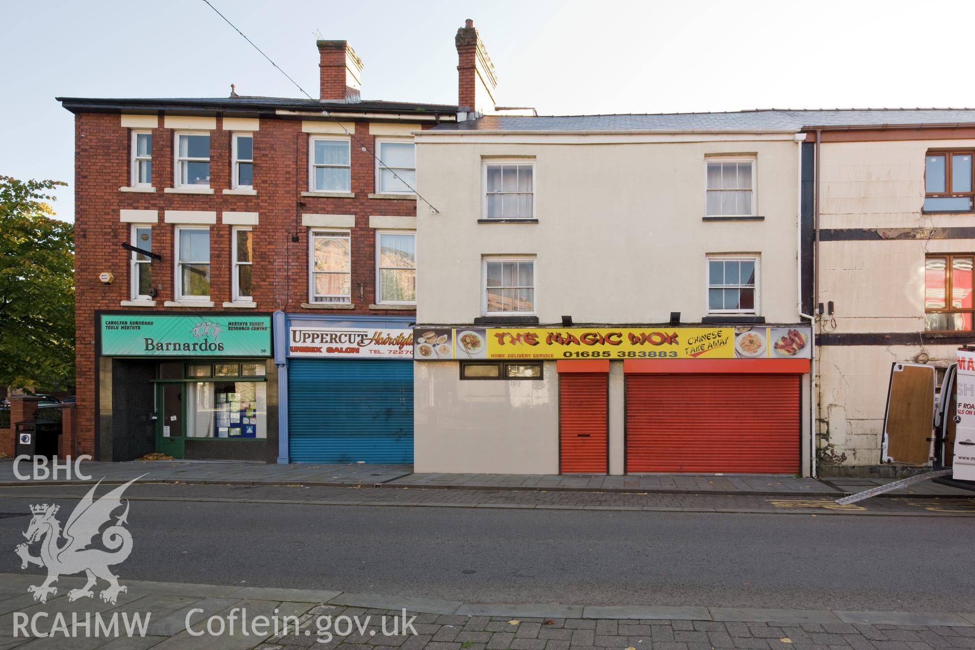 Merthyr High Street from the north, east side, building by building going south.