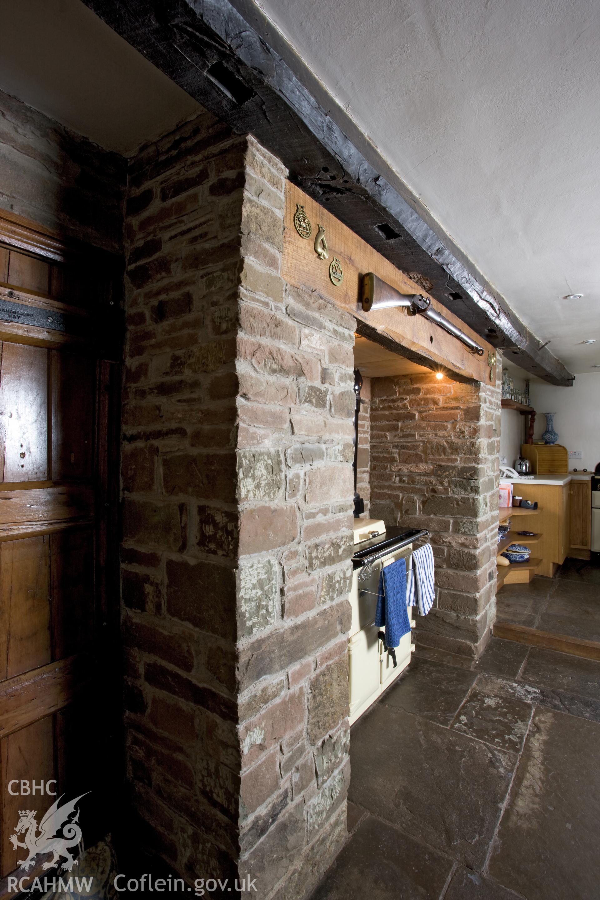 Interior, showing tethering post sockets in (current) kitchen.