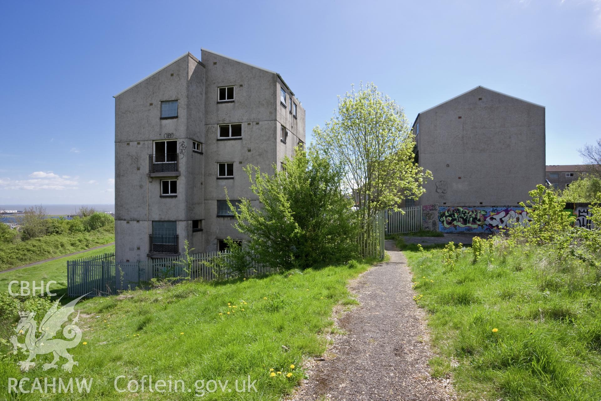 North tower, Highfield Road, from the northwest.
