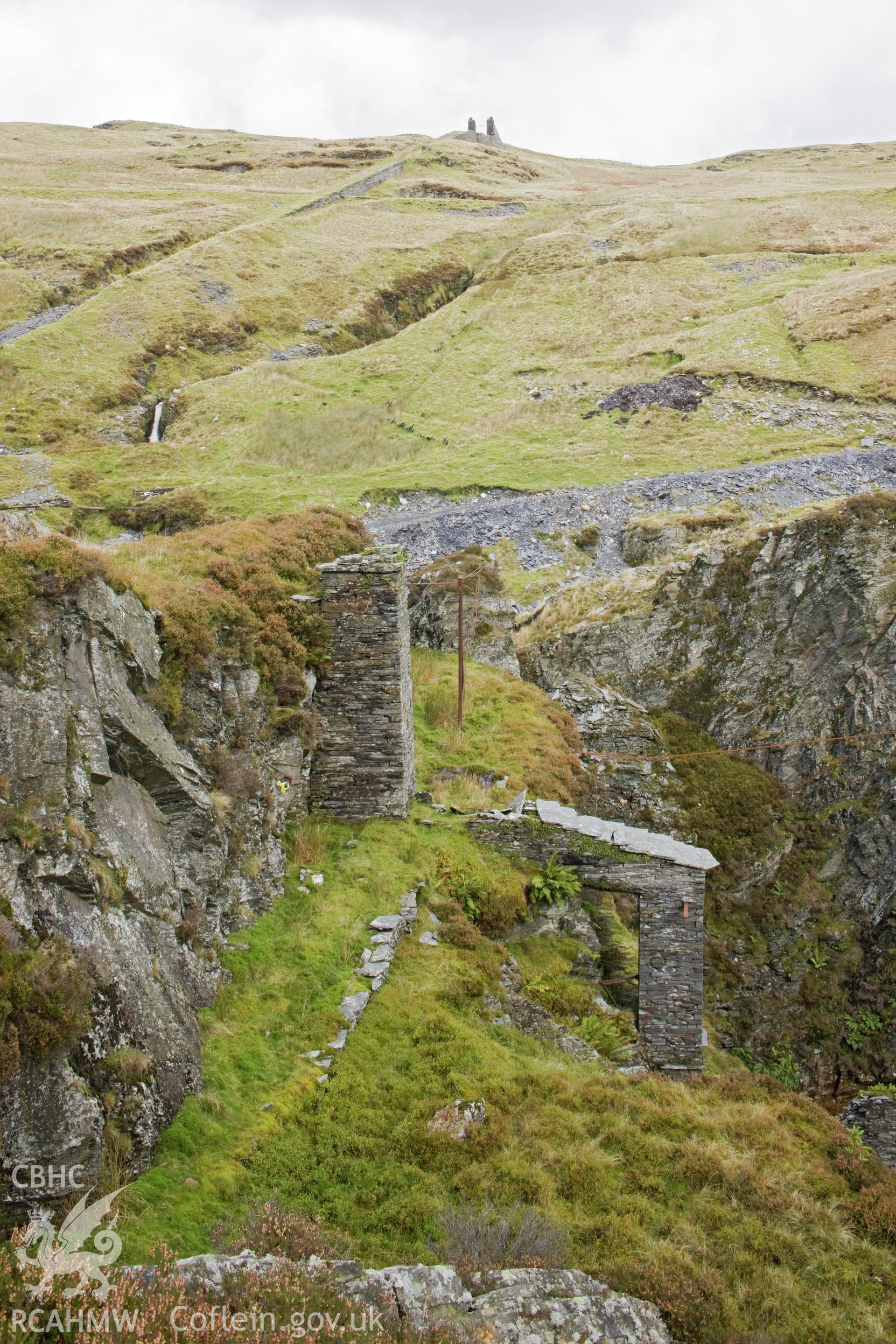 Chimneys for winding house, viewed from the south.