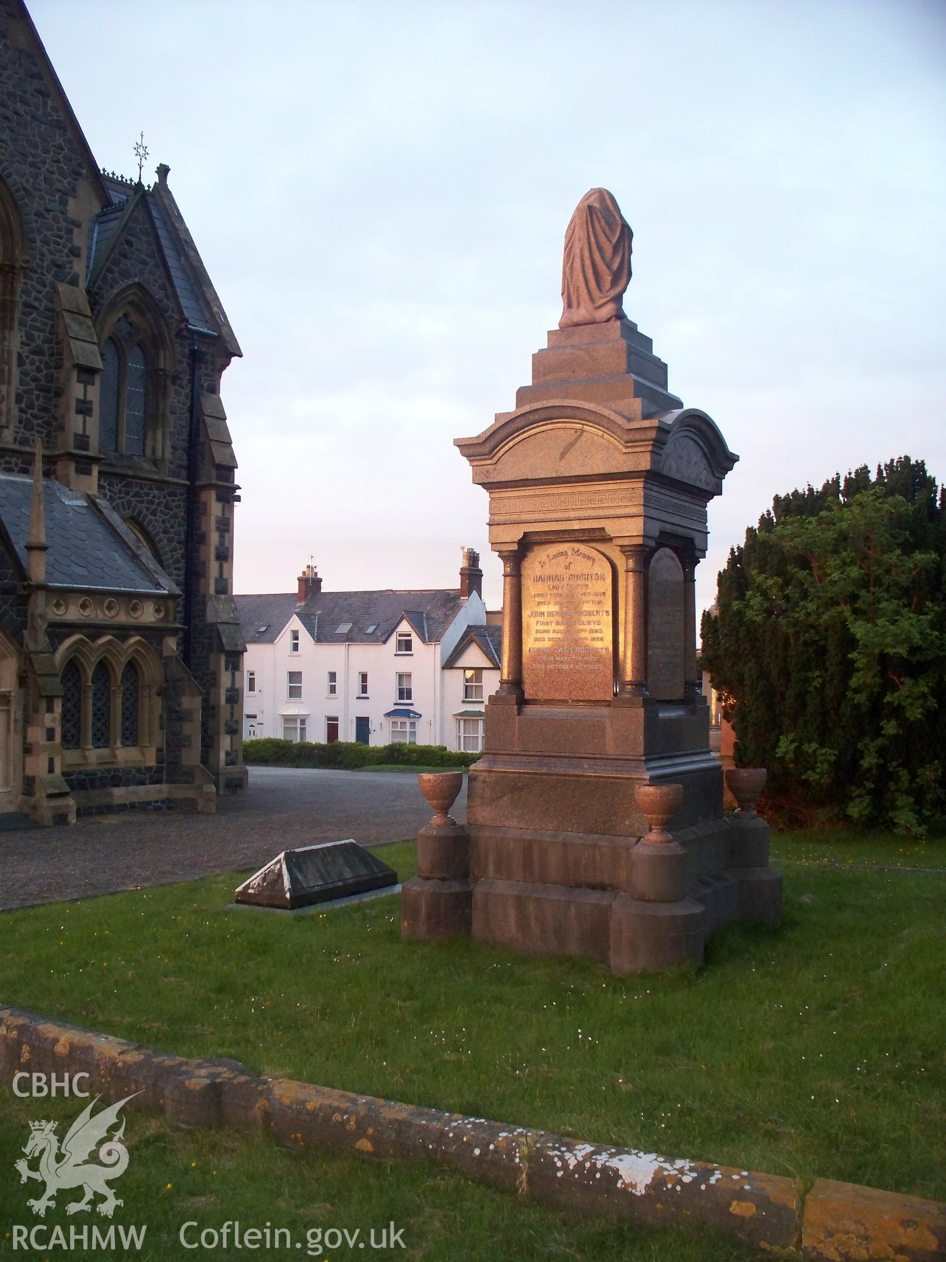 Monument in graveyard.