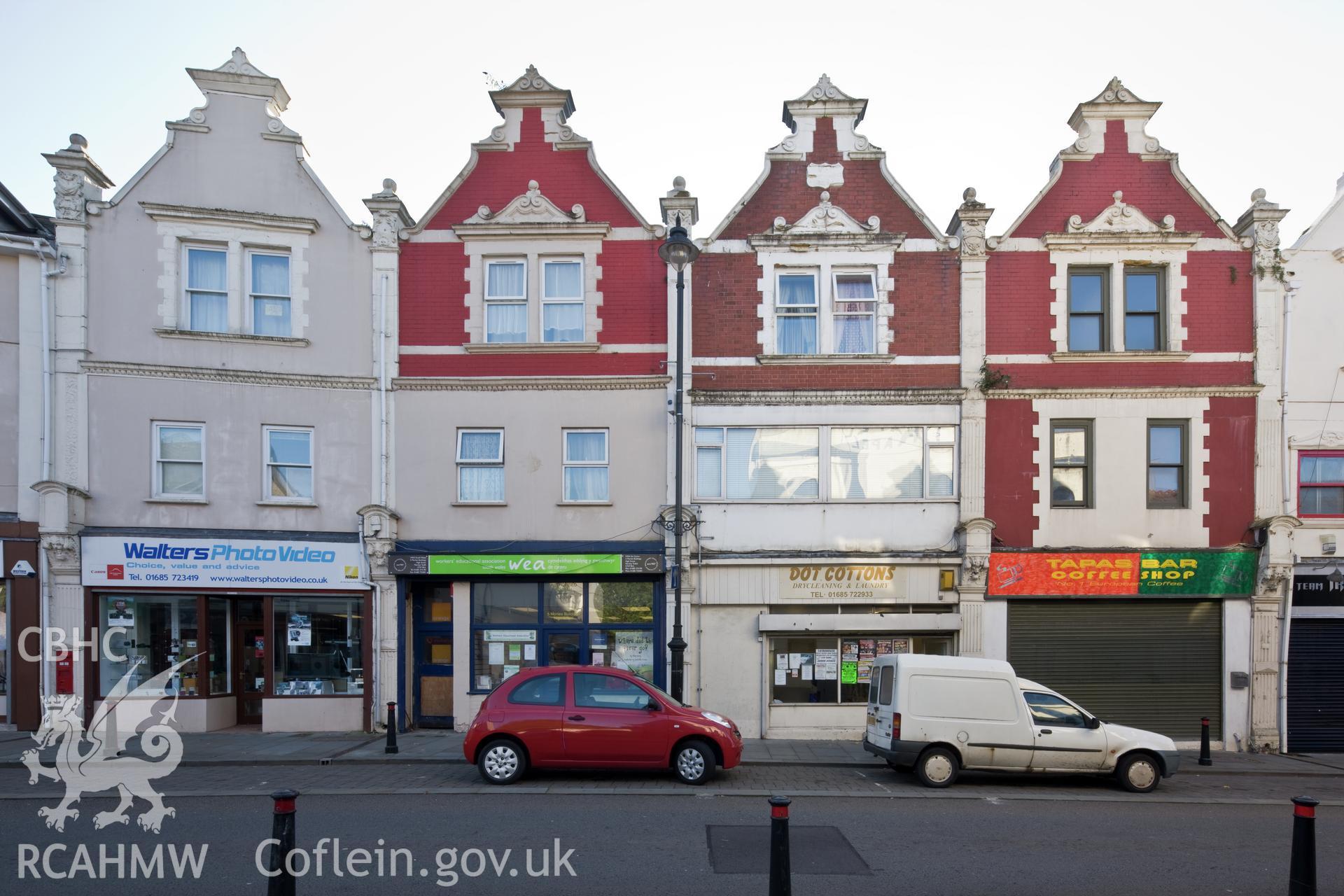 Merthyr High Street from the north, east side, building by building going south.