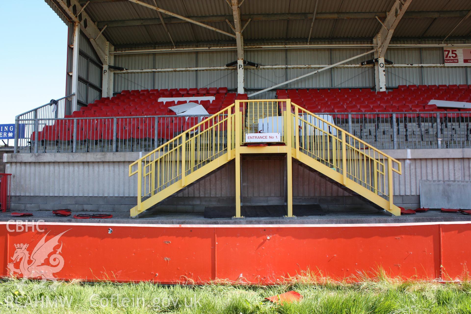 North Stand (west end), entrance No. 1 and stairs to upper level
