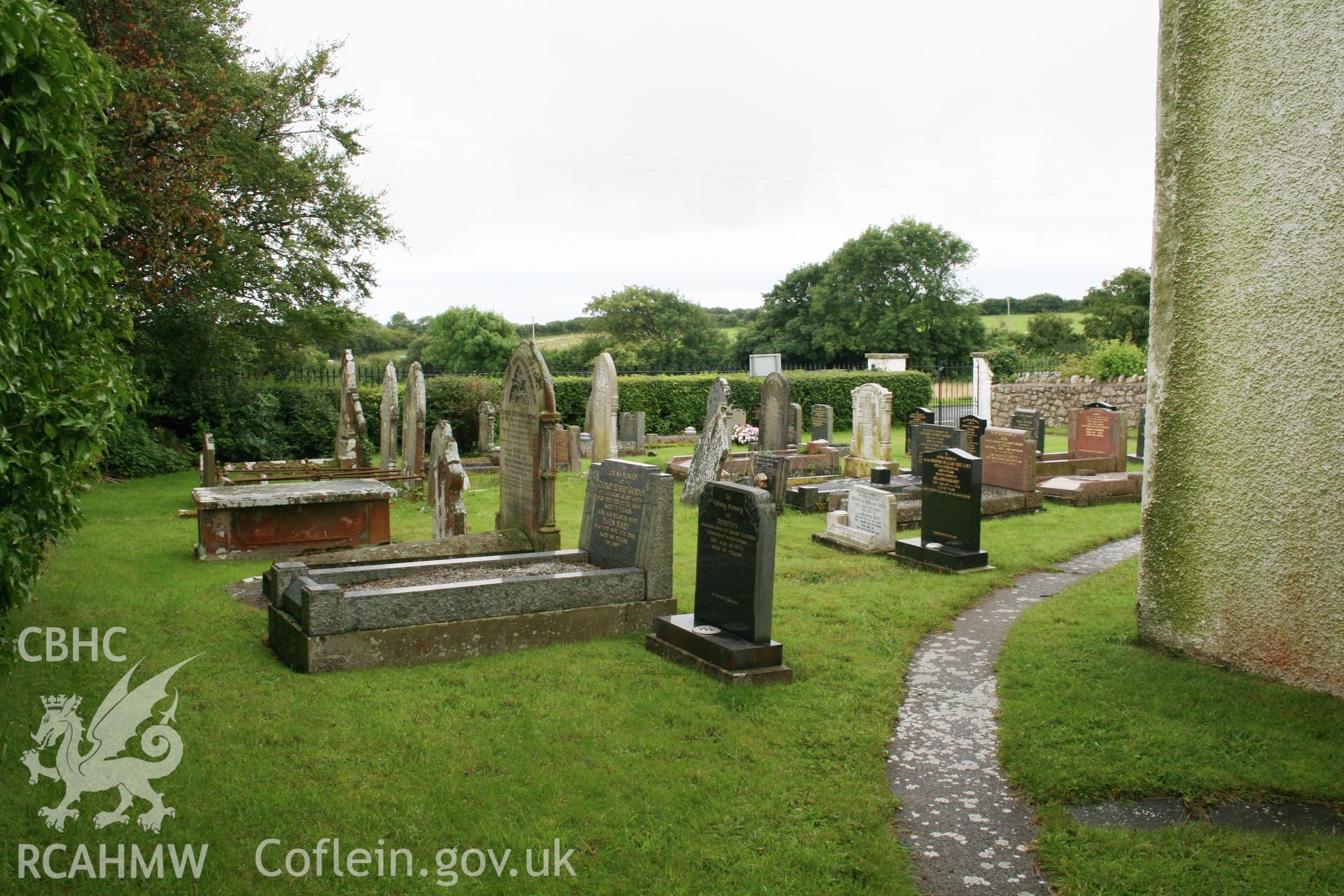 Bethesda Calvinistic Methodist Chapel, Burry Green, view of burial ground