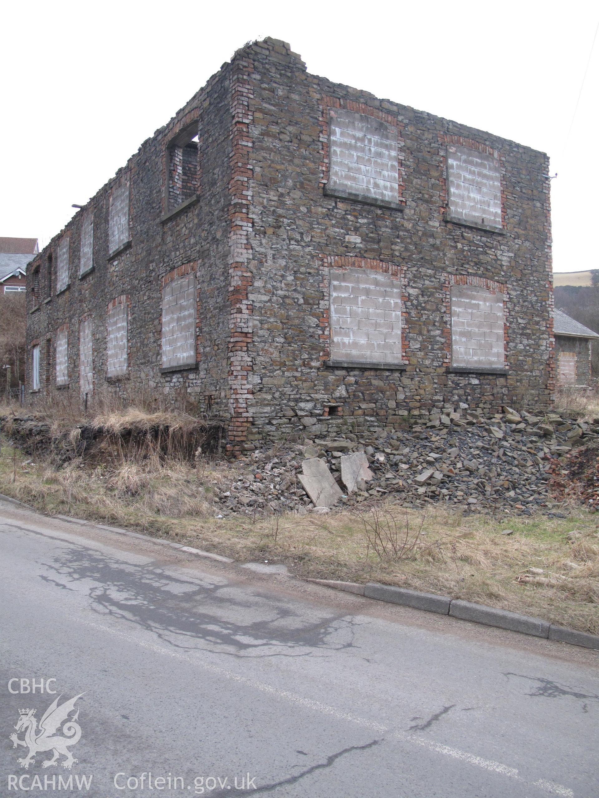 View of Universal Colliery Offices, Senghenydd, from the southeast, taken by Brian Malaws on 12 February 2010.