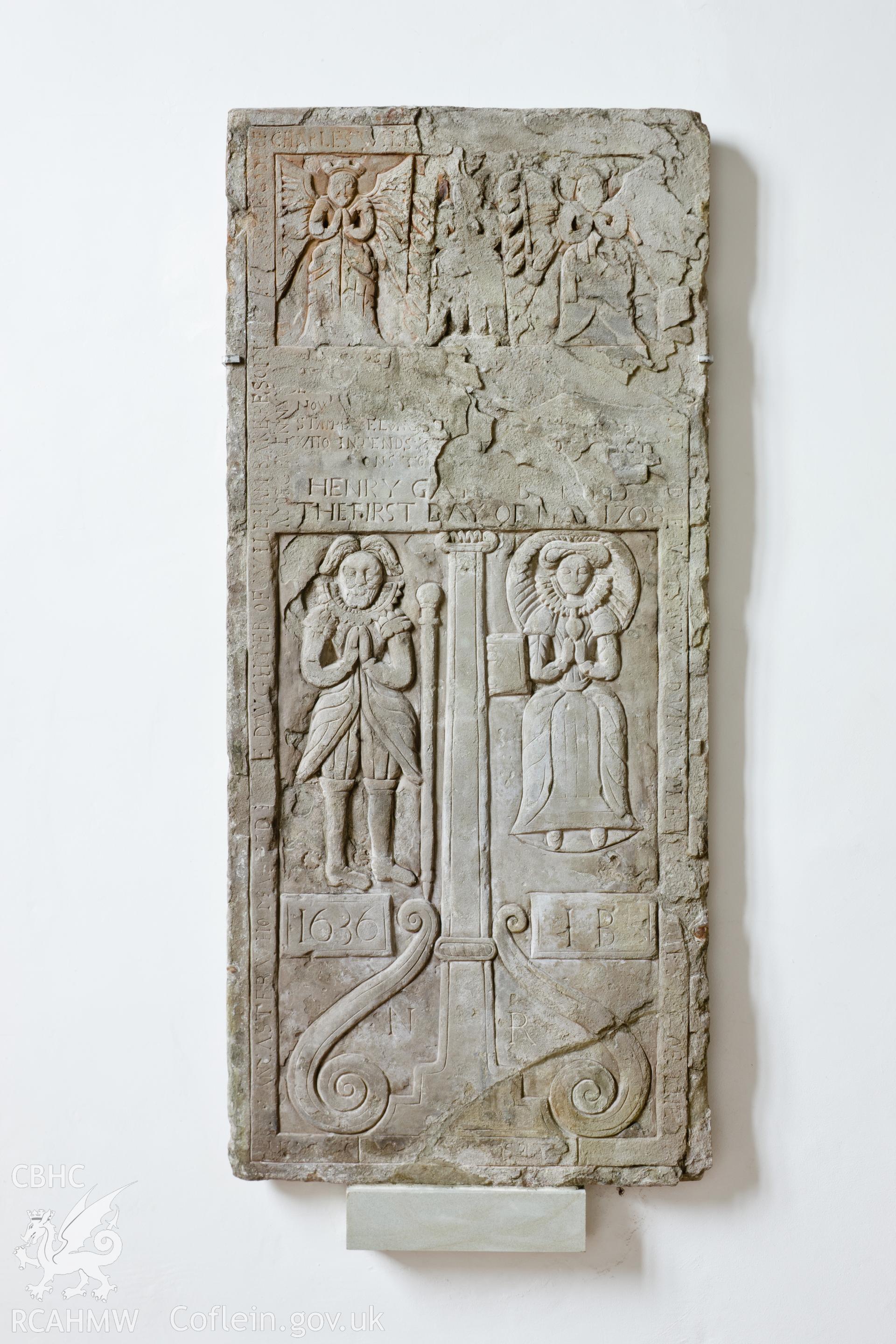 Grave slab in south transept.