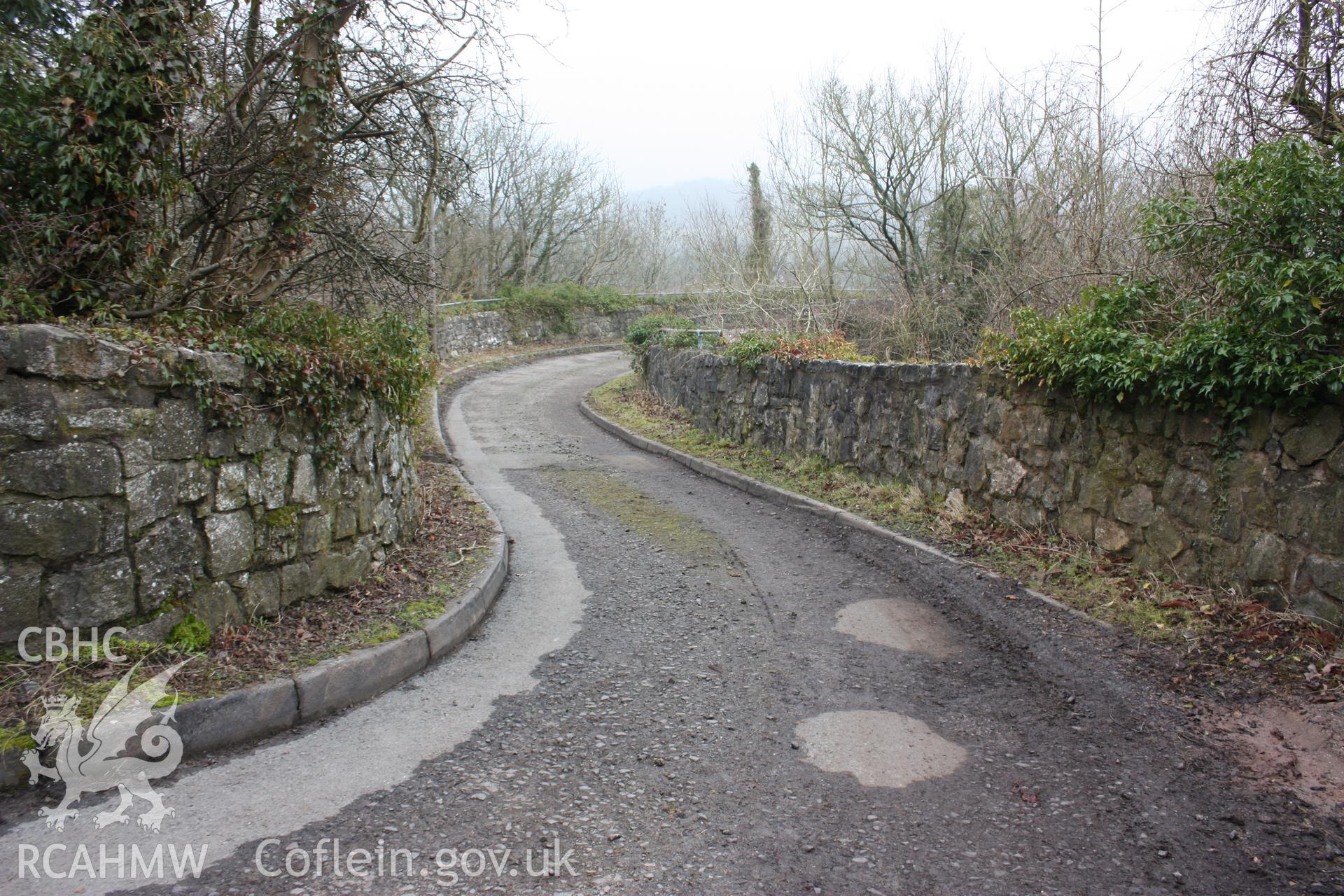 Road at Pen-y-graig, leading from former quarry offices into Froncysyllte village and ultimately to the Telford Road (modern A5).