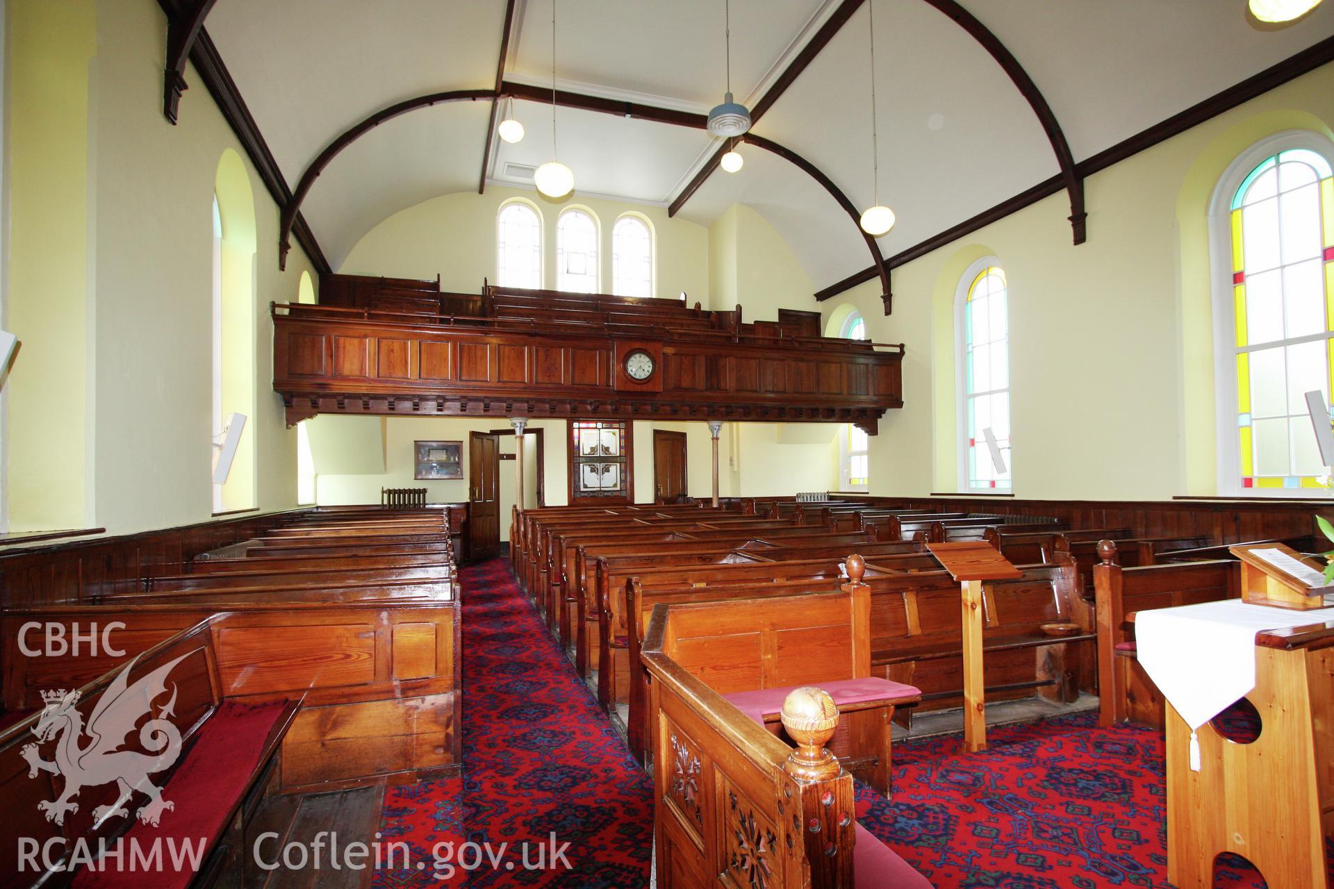 Shiloh Welsh Calvinist Methodist Chapel,interior looking north towards entrance end.