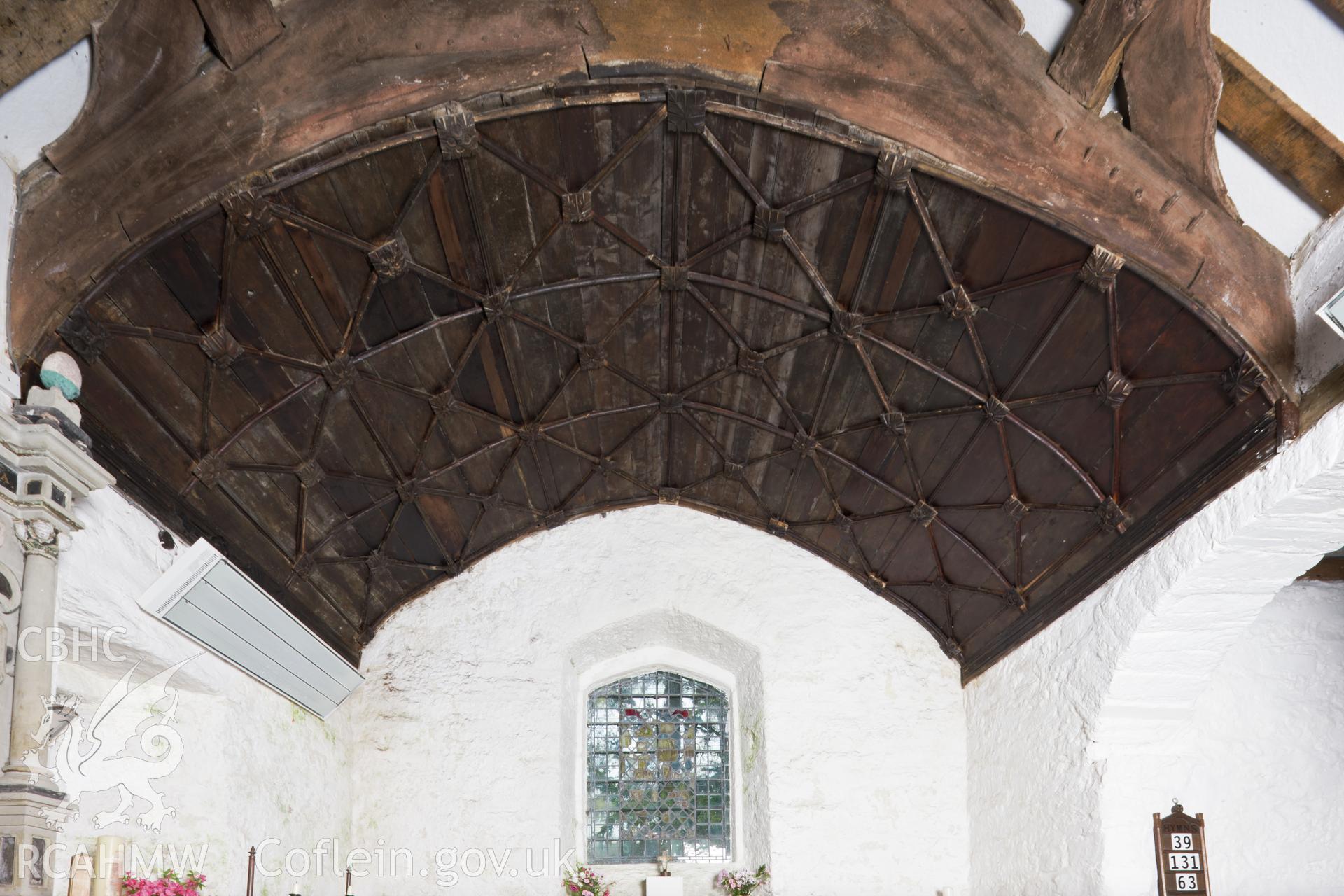 Barrel ceiling over altar.