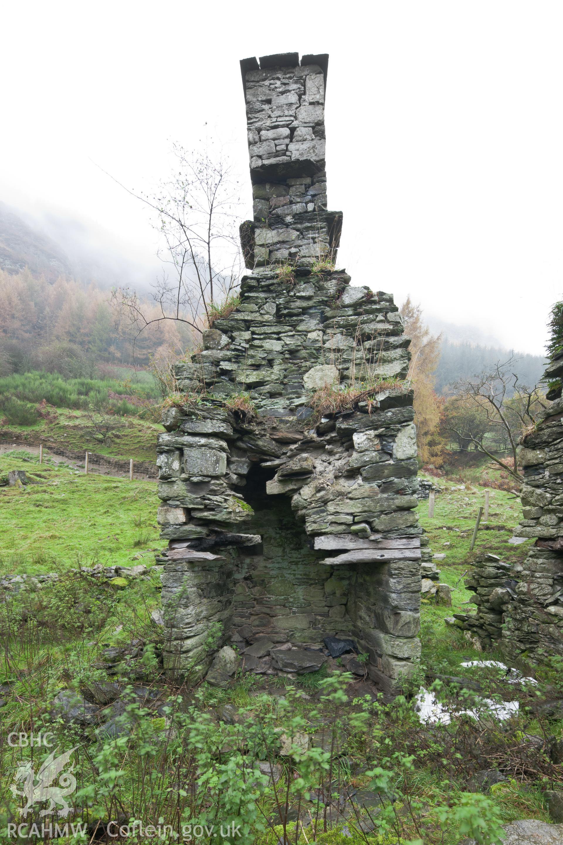 Lateral fireplace, from the west southeast.