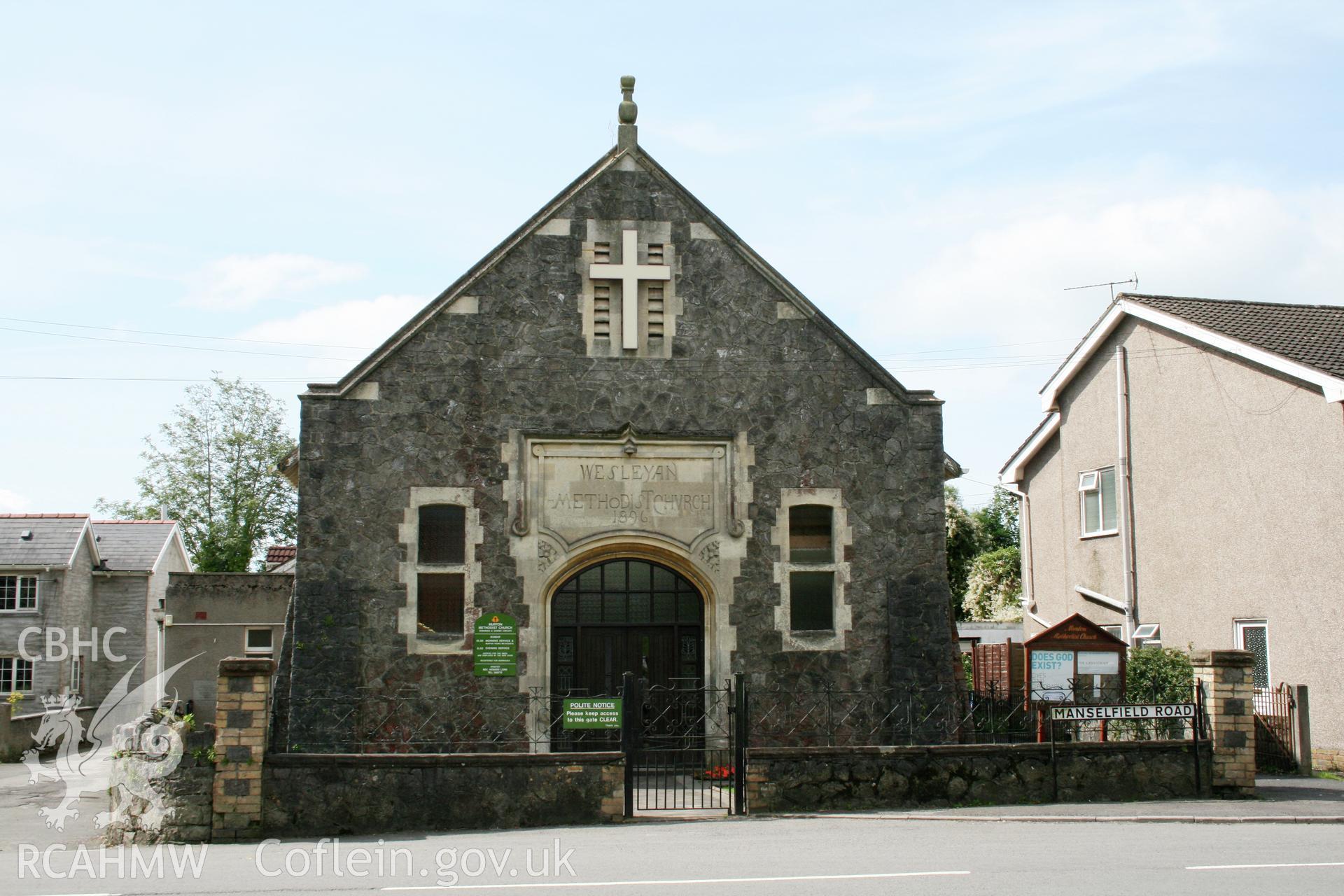 Murton Weslayan Methodist chapel, facade looking south-west
