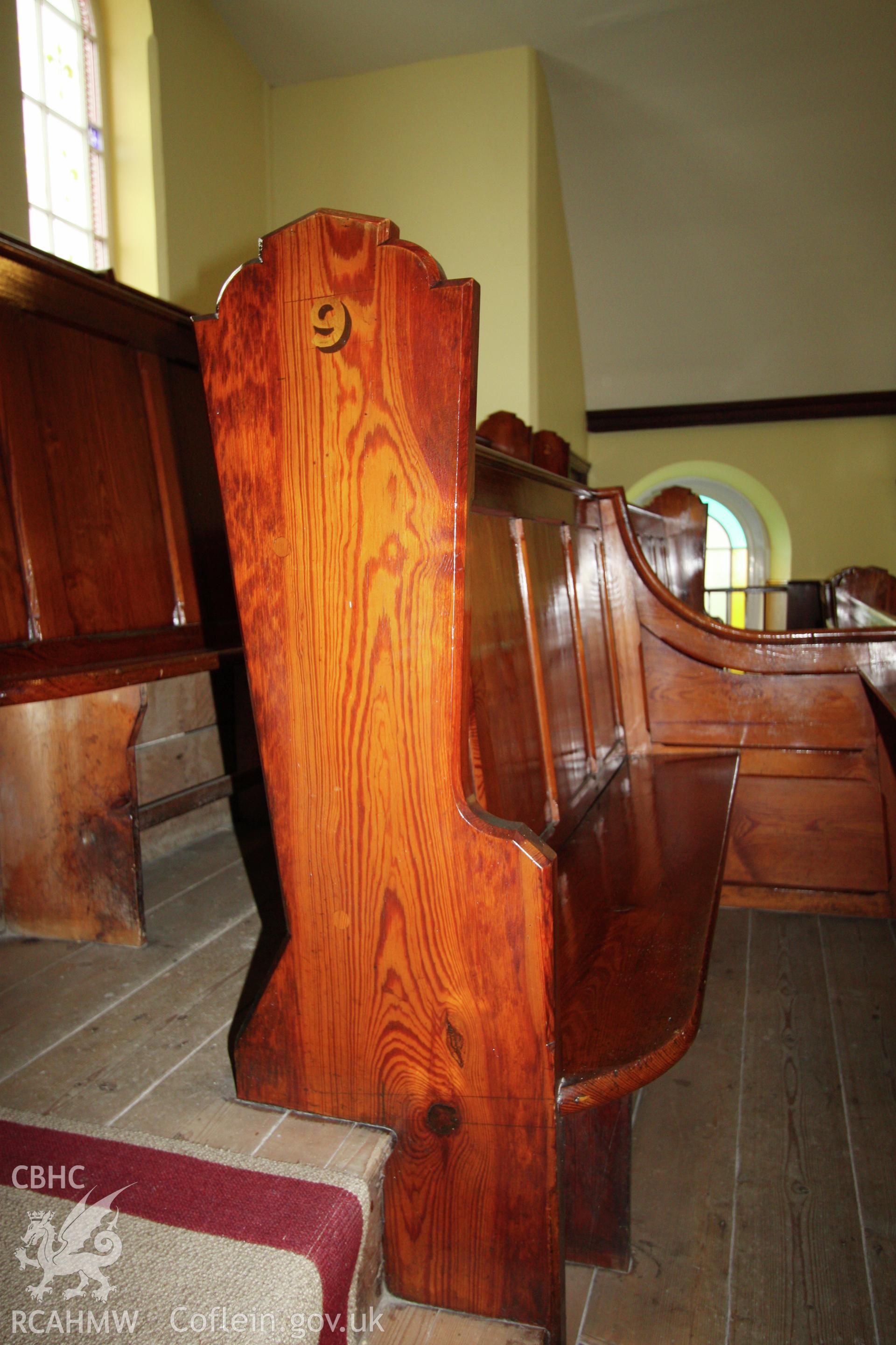 Shiloh Welsh Calvinist Methodist Chapel, detail of pews.