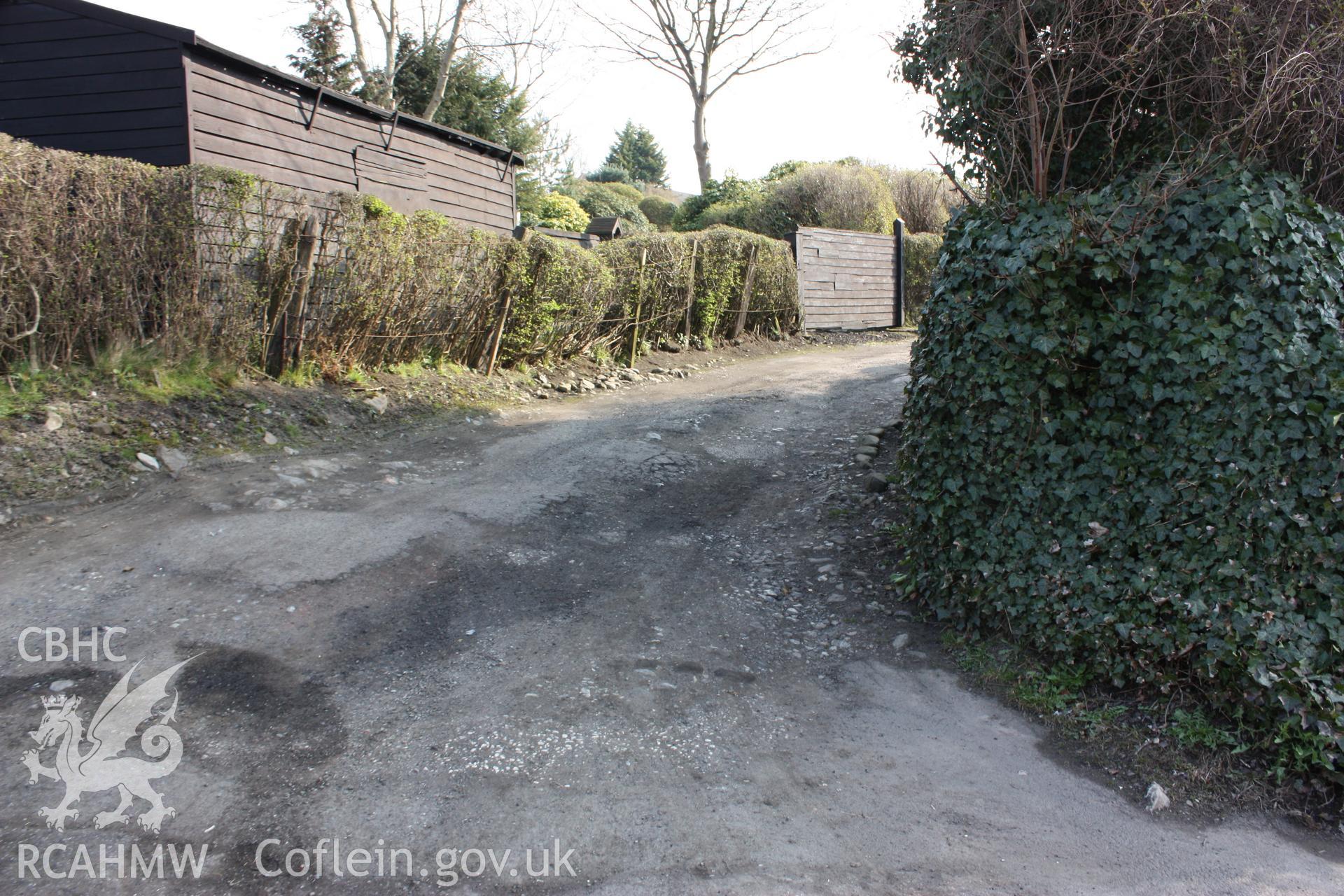 Footpath entrance at the north-eastern extremity of the New British Iron Company retaining wall.