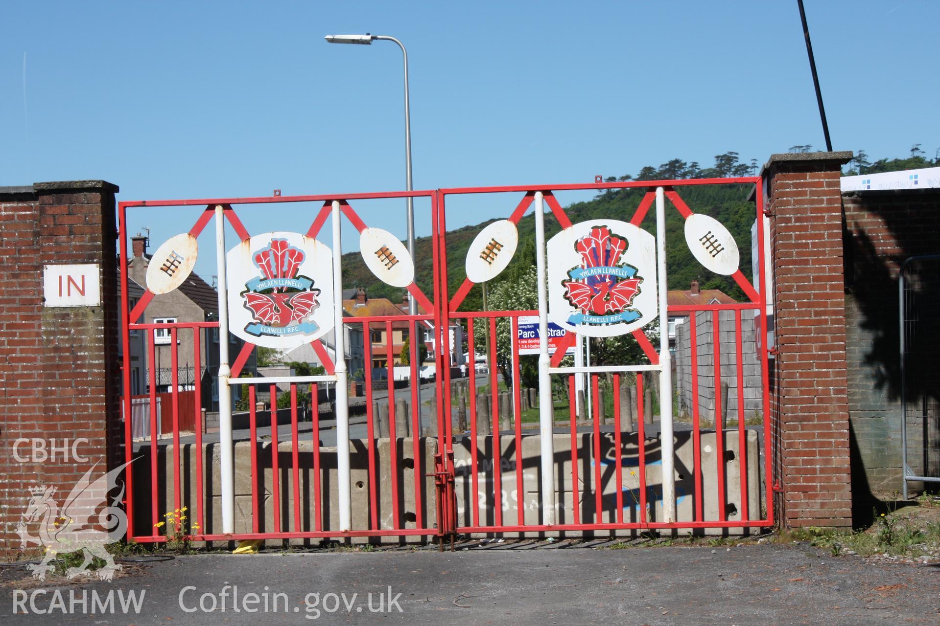 Gate to Stradey Park Business Club (Tetley's Suite)