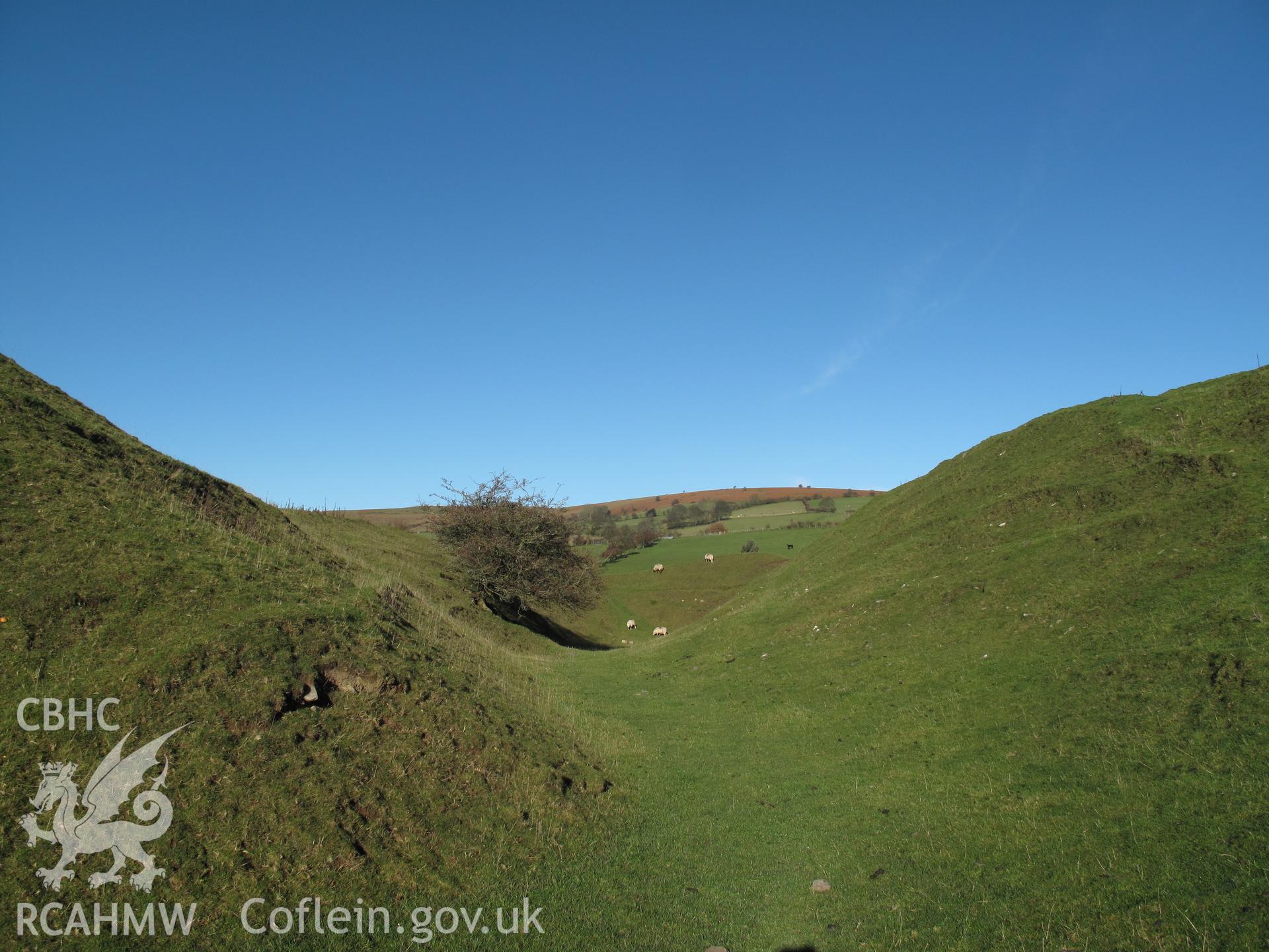 Painscastle west ditch from the south, taken by Brian Malaws on 15 November 2010.