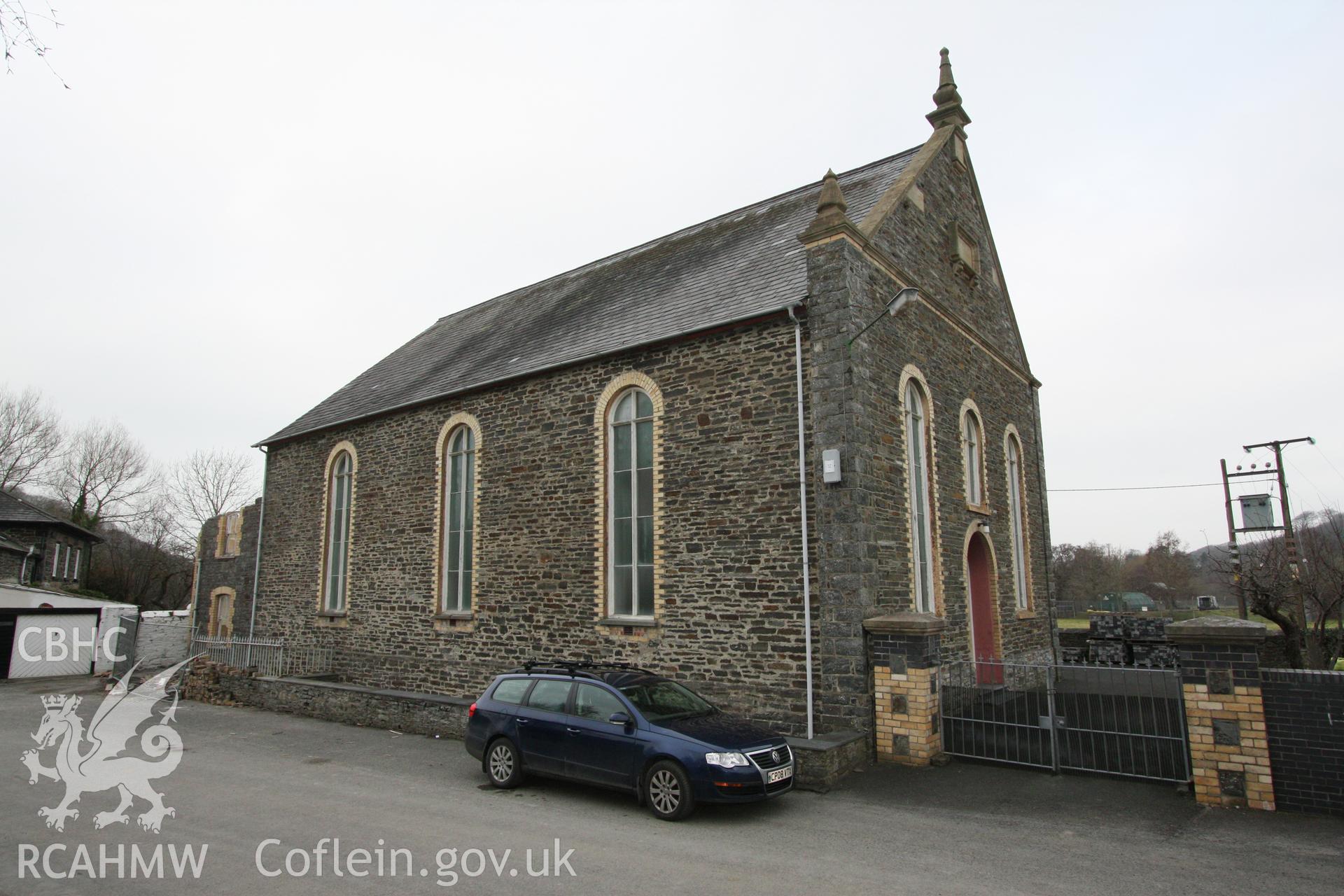 Gosen Calvinistic Methodist Chapel, Rhydyfelin, 3/4 view from the south-east.