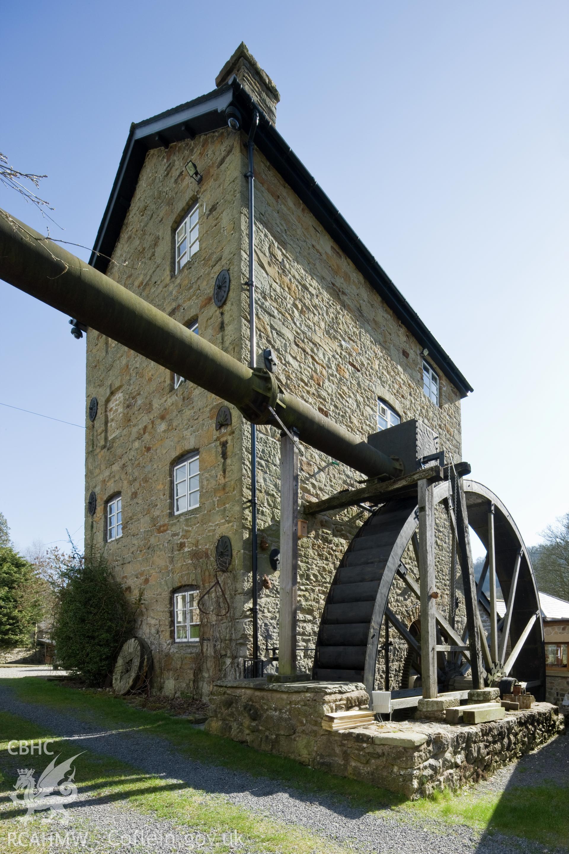 Mill, feed pipe and wheel from the west