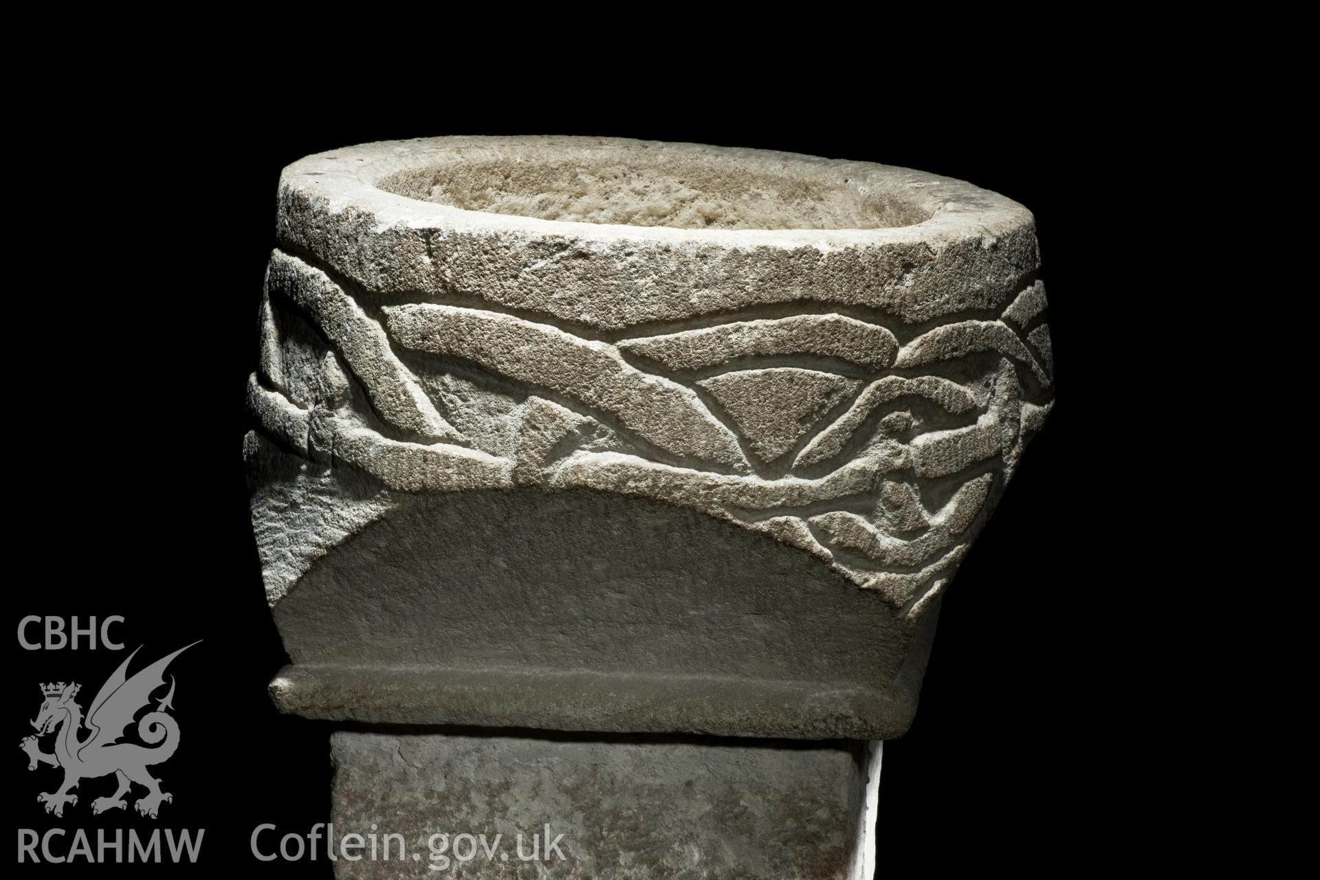 Detail of font bowl.