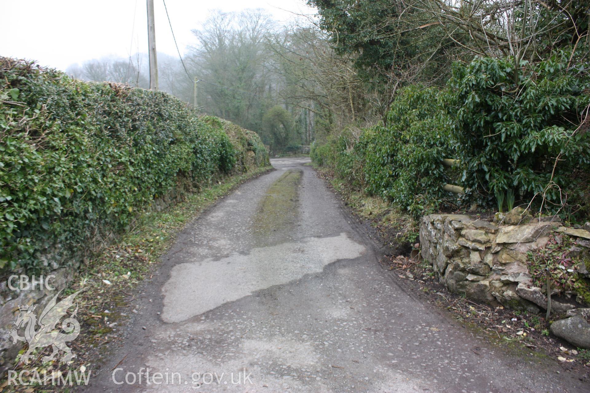 Road at Pen-y-graig, leading from former quarry offices into Froncysyllte village and ultimately to the Telford Road (modern A5).