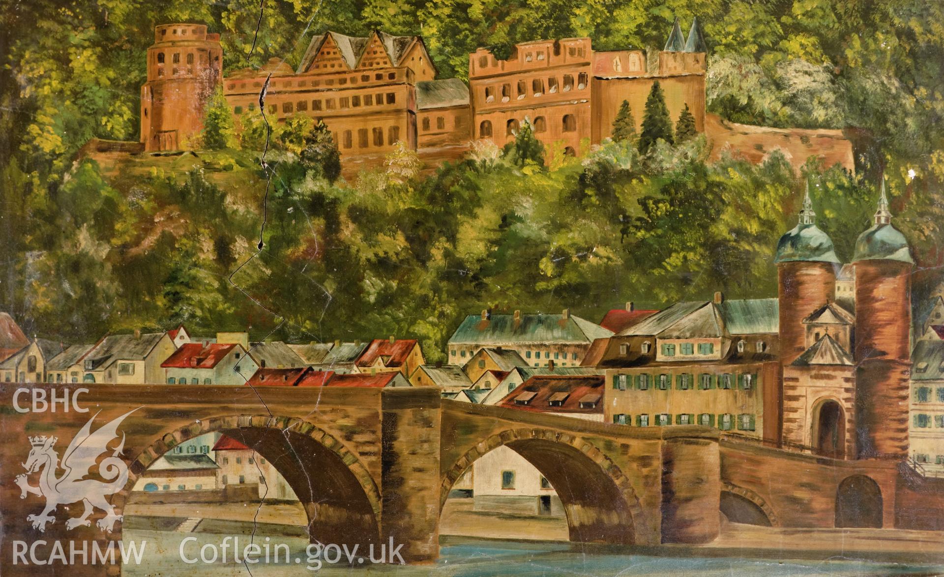 Wall painting In the cookhouse,believed to have been produced by prisoners of war in the 1940's.