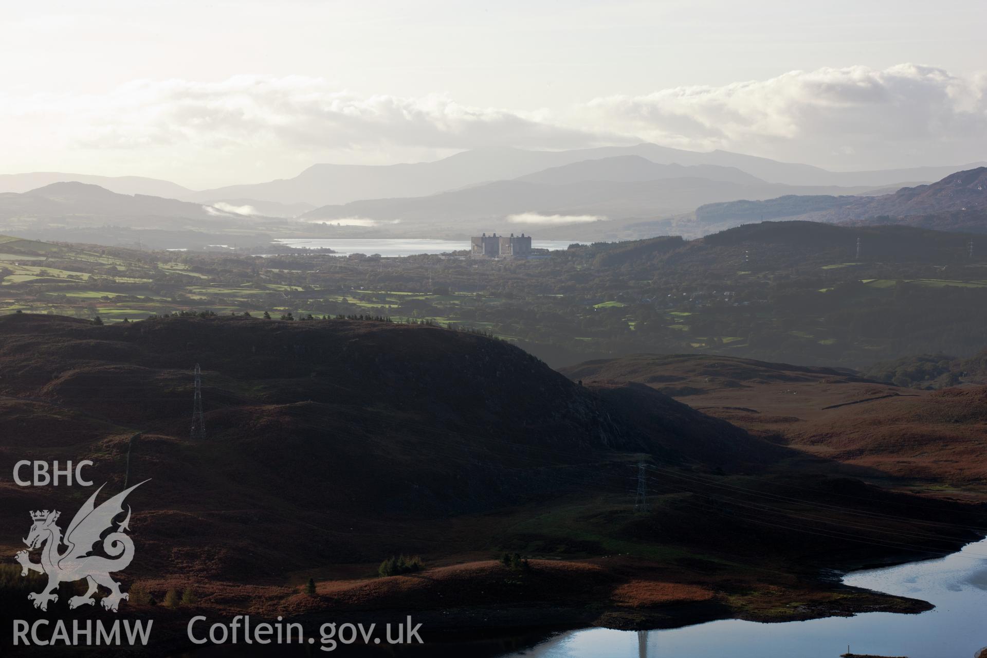 Magnox Power Station from Craig yr Wrysgan, looking south.