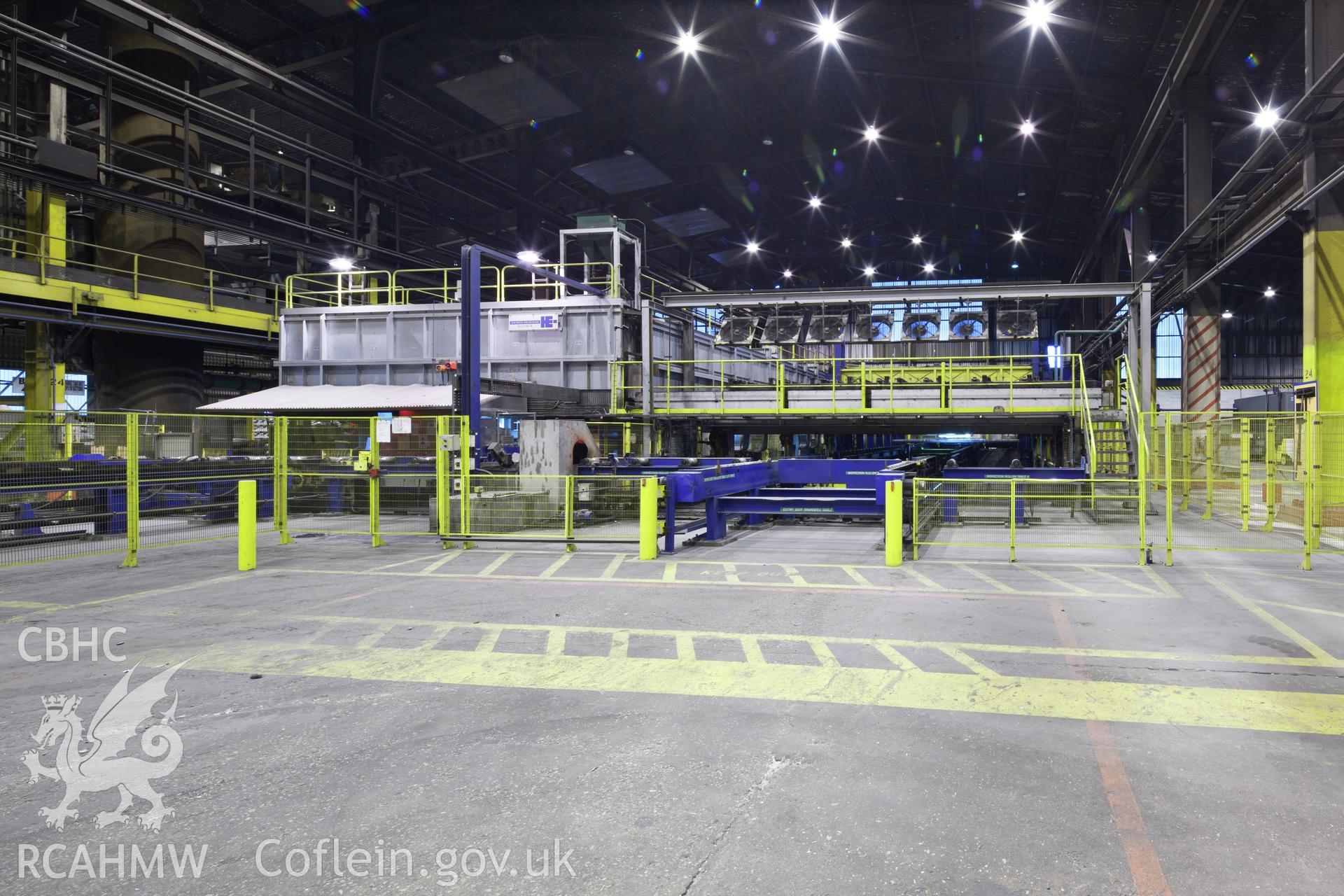 Cast Building and Re-melt, homogenising furnace. Here the cast billet was brought from the casting pit and underwent a process of hot and cold treatments to remove impurities. Anglesey Aluminium, Iain Wright, 5/10/11.