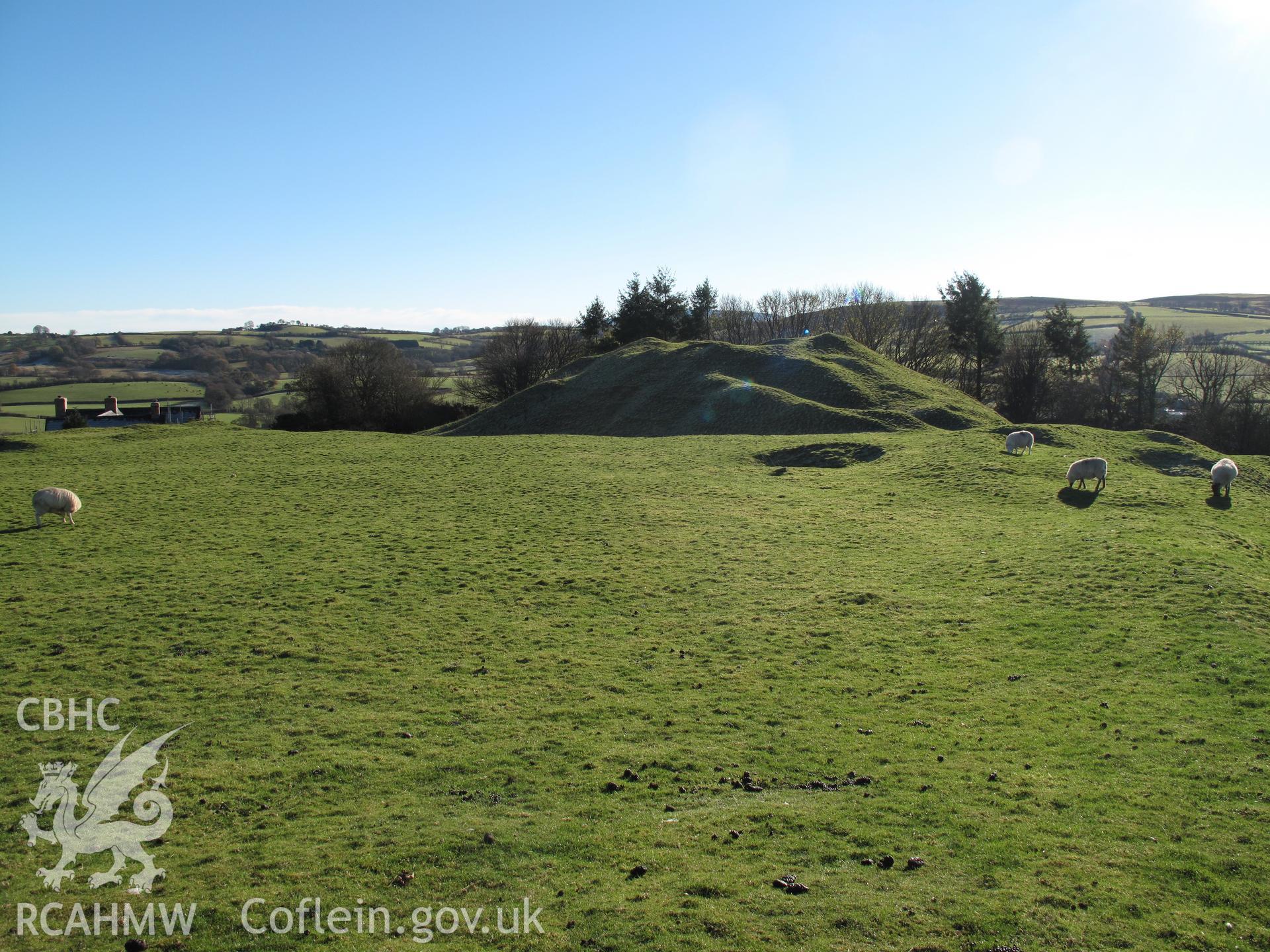 Painscastle motte from the northwest, taken by Brian Malaws on 15 November 2010.