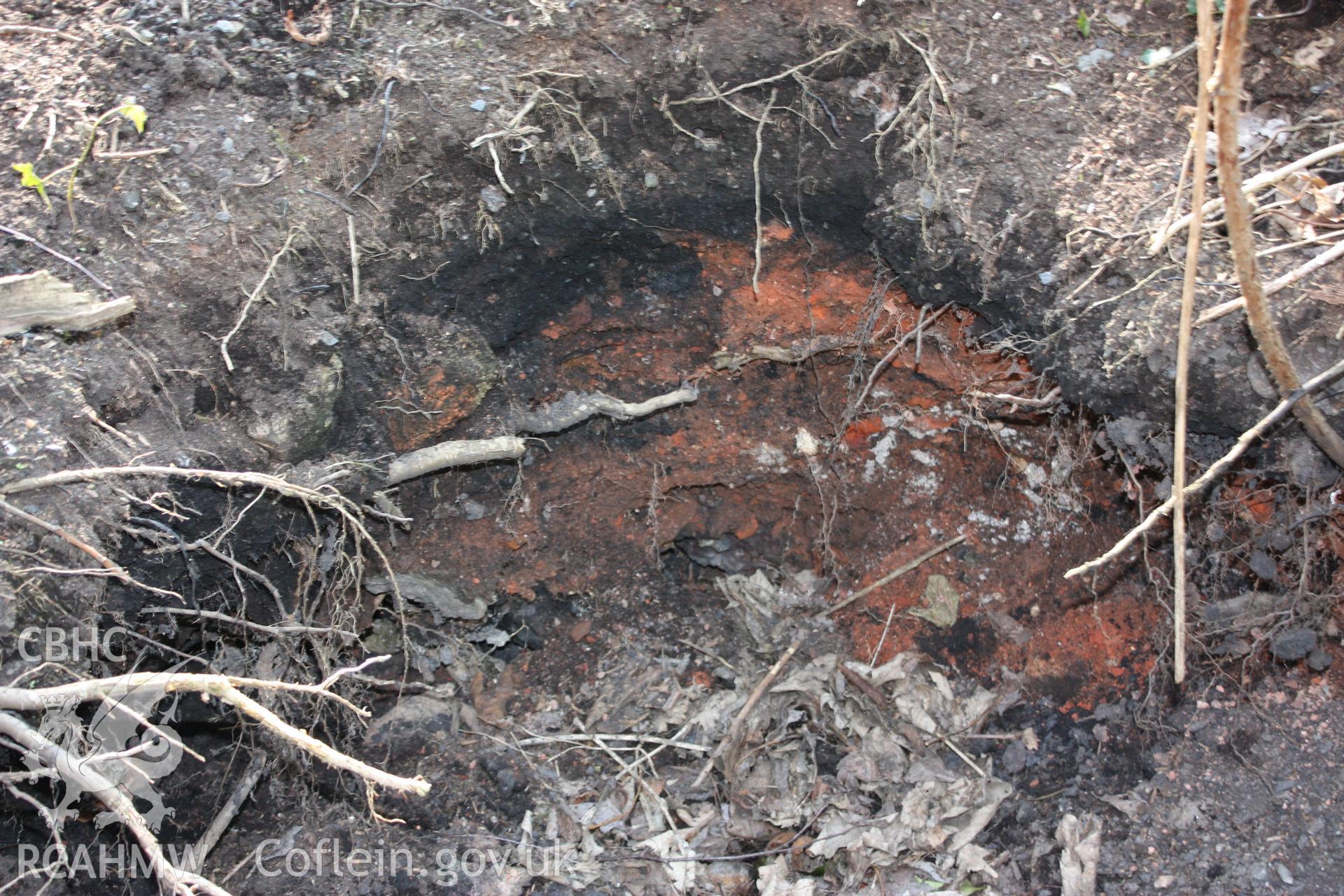 Section above the coke kilns exposed by children playing in the area.