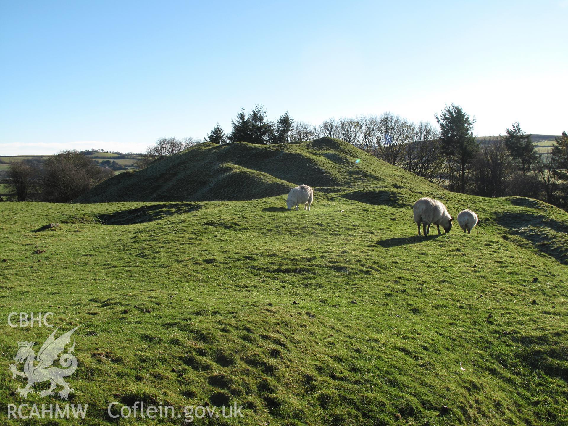 Painscastle motte from the northwest, taken by Brian Malaws on 15 November 2010.