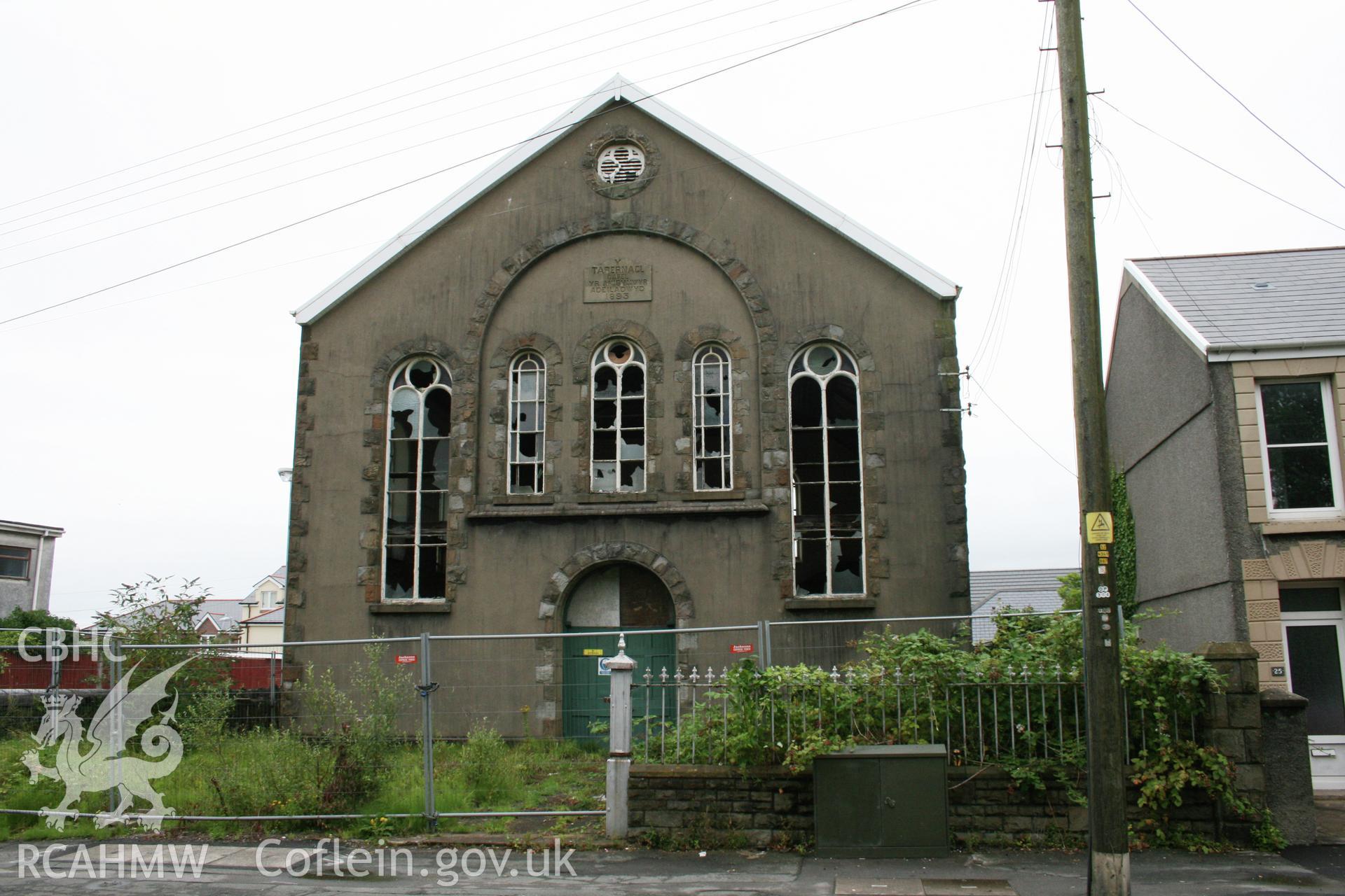 Tabernacle Welsh Independent Chapel, Gowerton, facade viewed from south-west