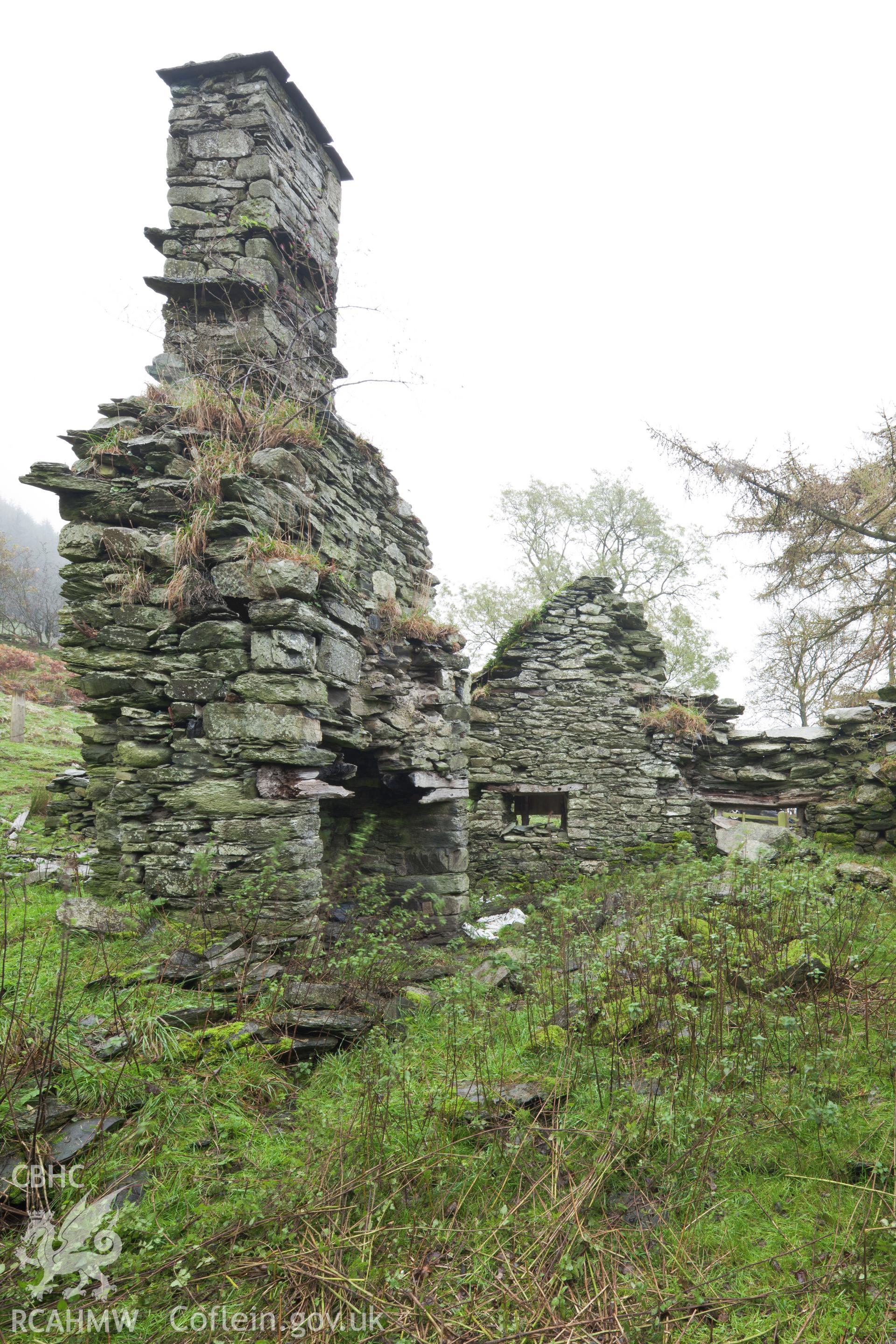 Lateral fireplace, from the west southwest.