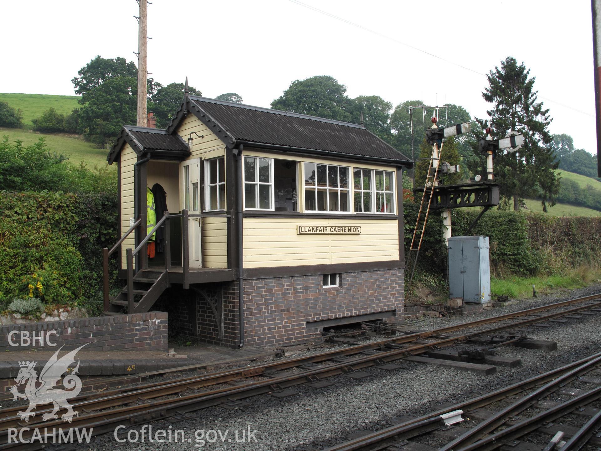 Llanfair Caereinion signal box from the southeast, taken by Brian Malaws on 03 September 2010.