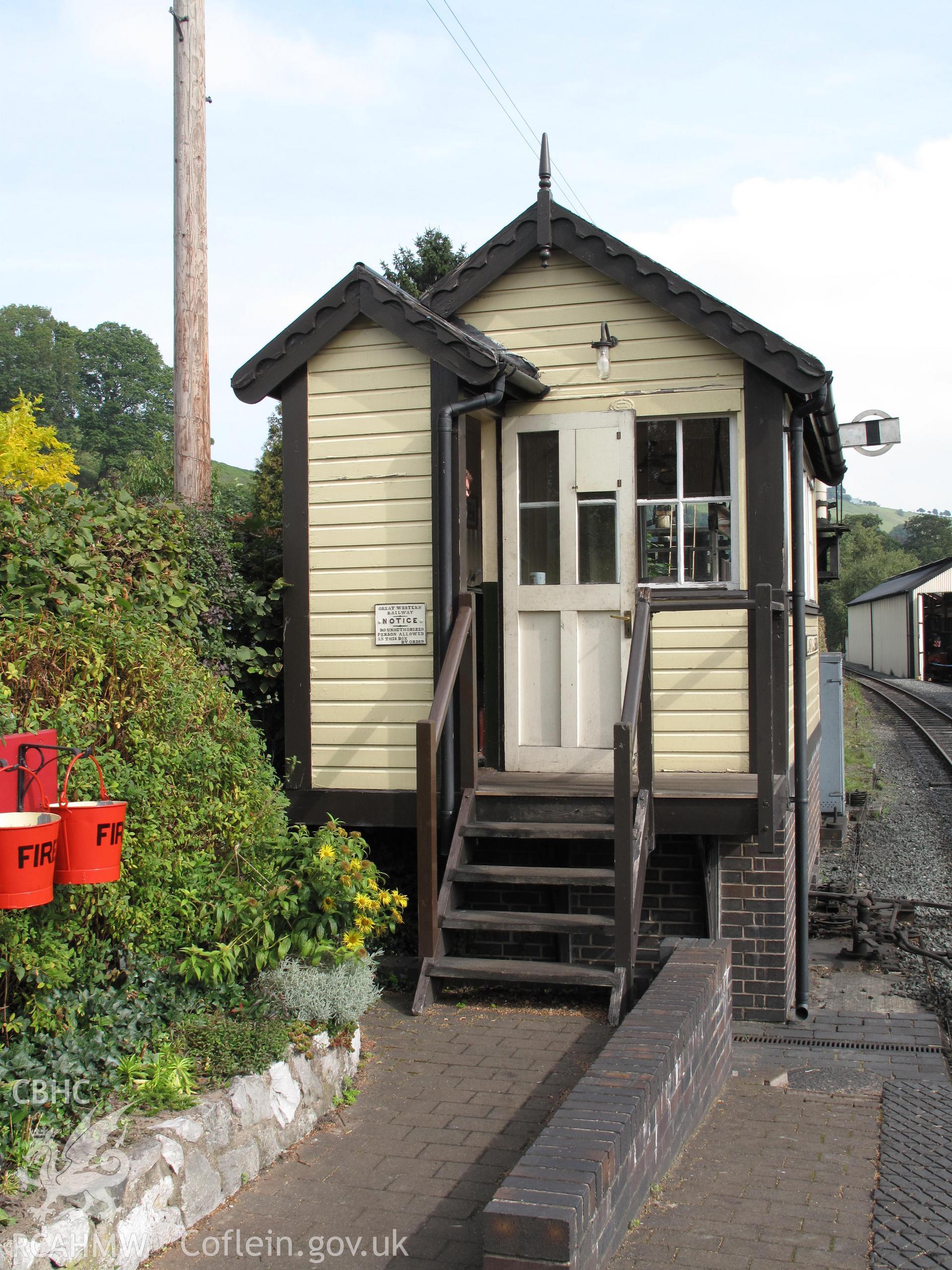 Llanfair Caereinion signal box from the south, taken by Brian Malaws on 03 September 2010.