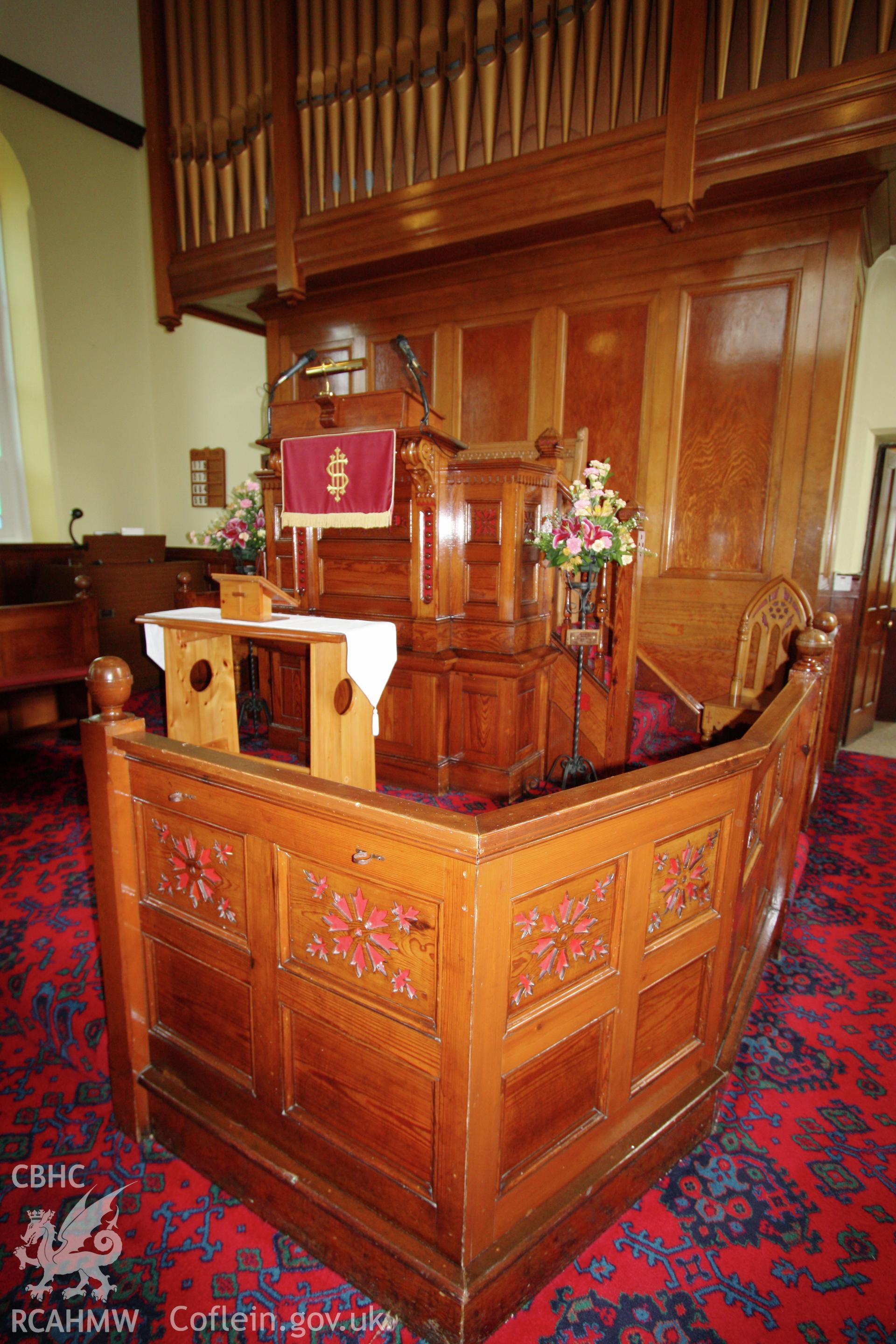 Shiloh Welsh Calvinist Methodist Chapel, detail of pulpit.