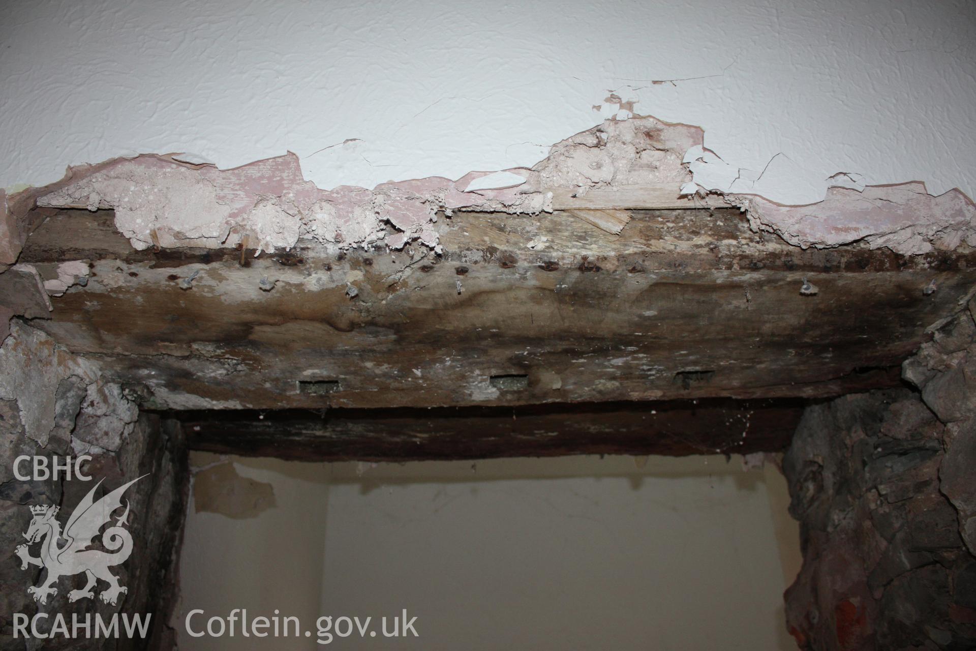 Internal; Window head remaining in situ from former mullion window.