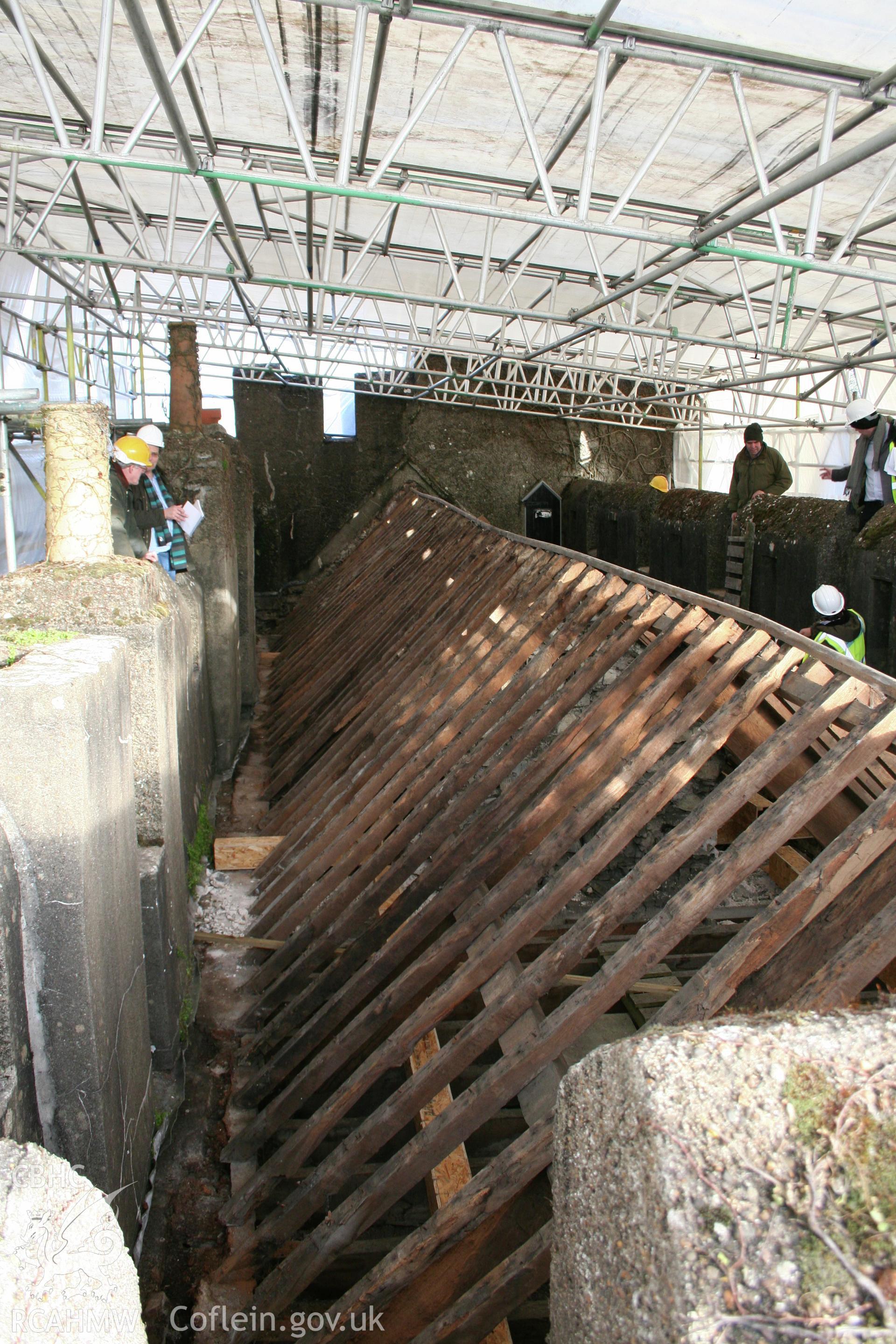 Southern wing; view of north pitch of roof