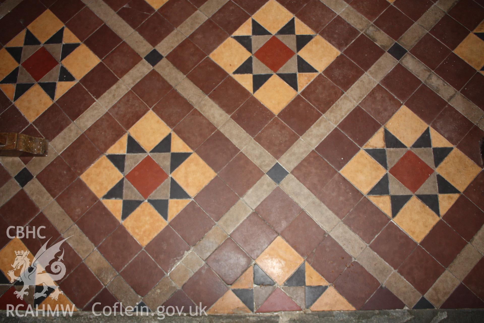 Detail of tiled floor in chancel