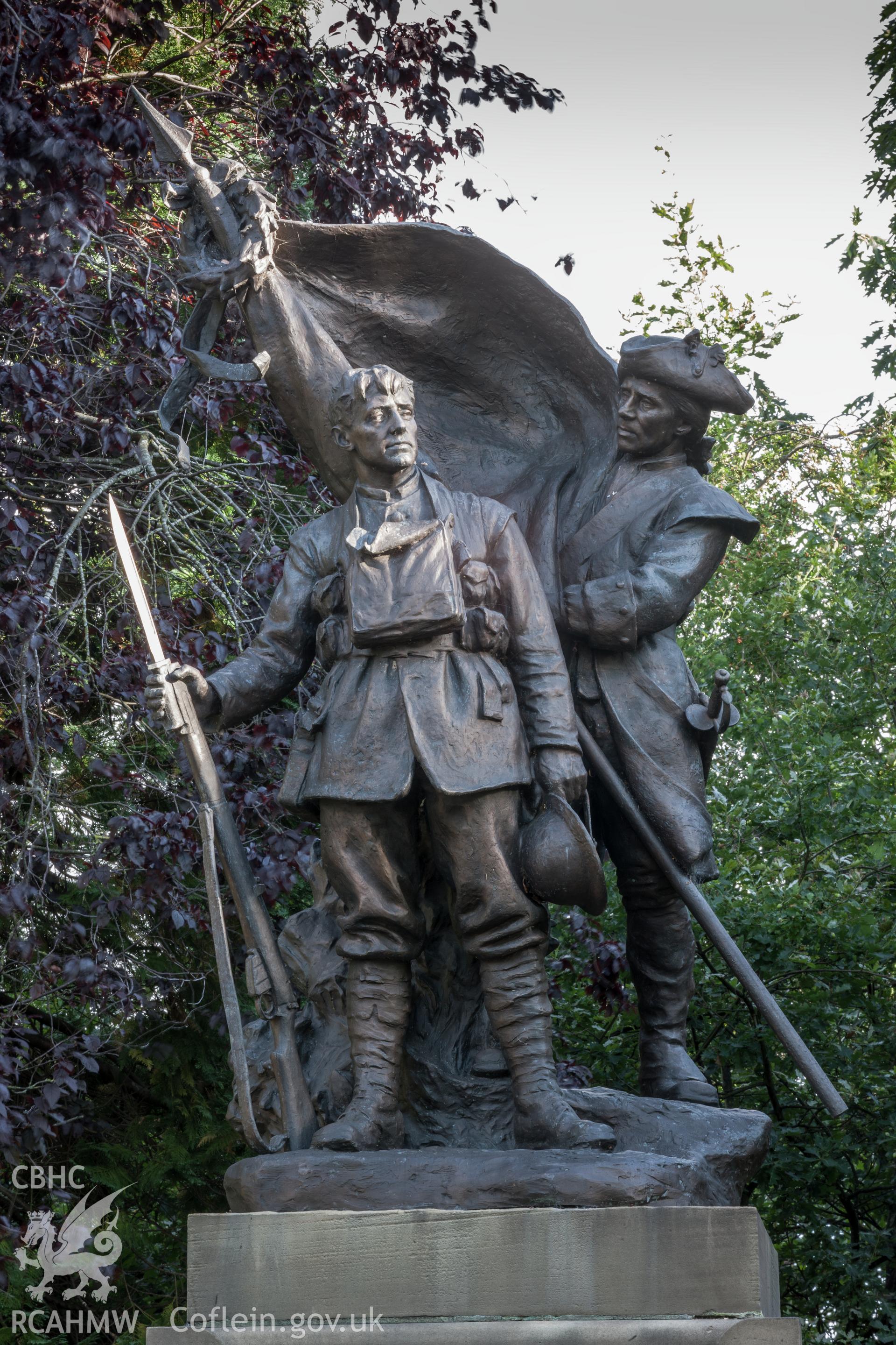 Detail of statue from the south southeast