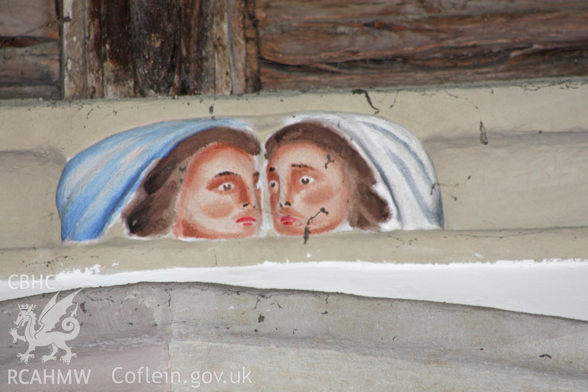 St Marcella's Church detail of interior cornice painting