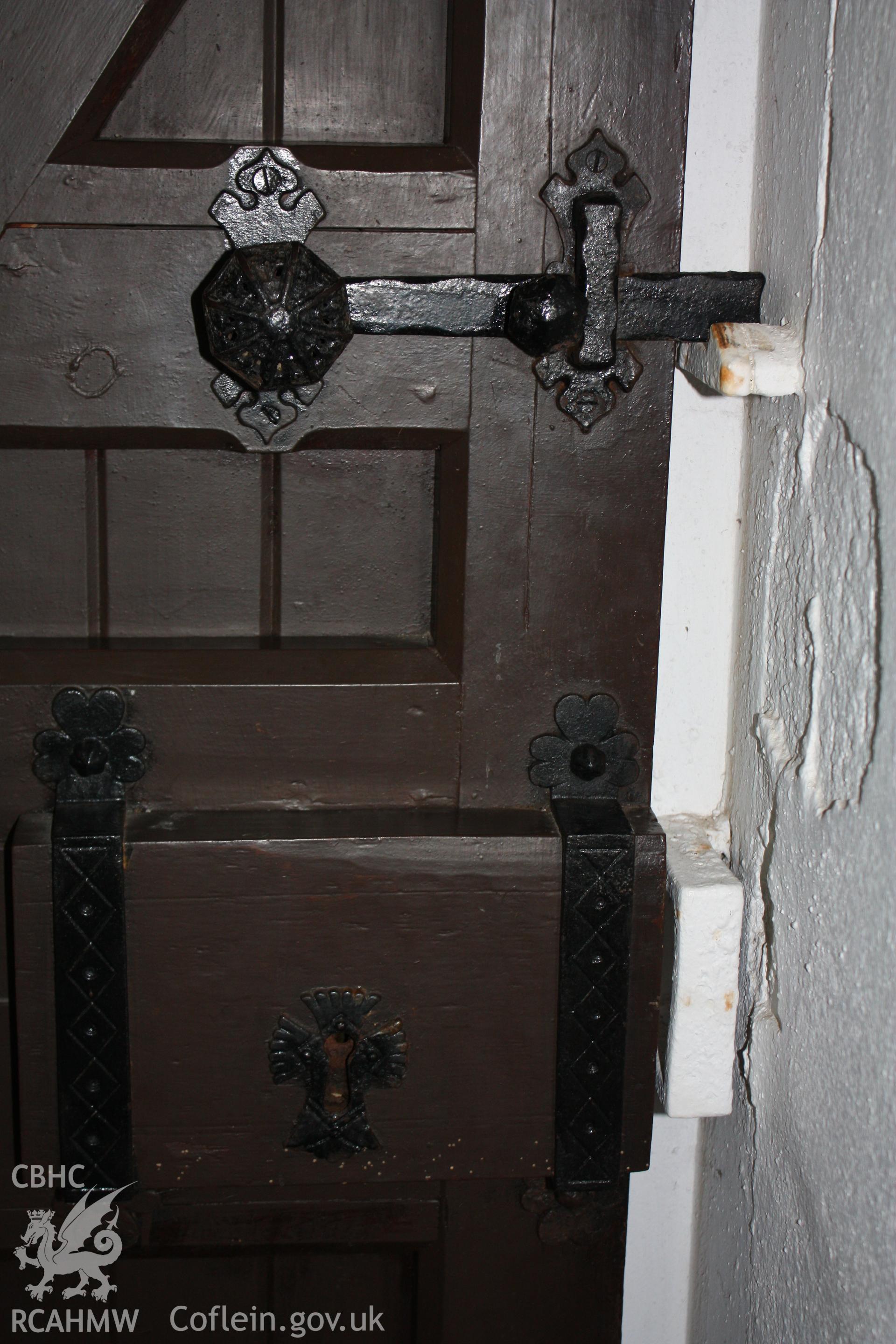 Detail of Iron latch on door