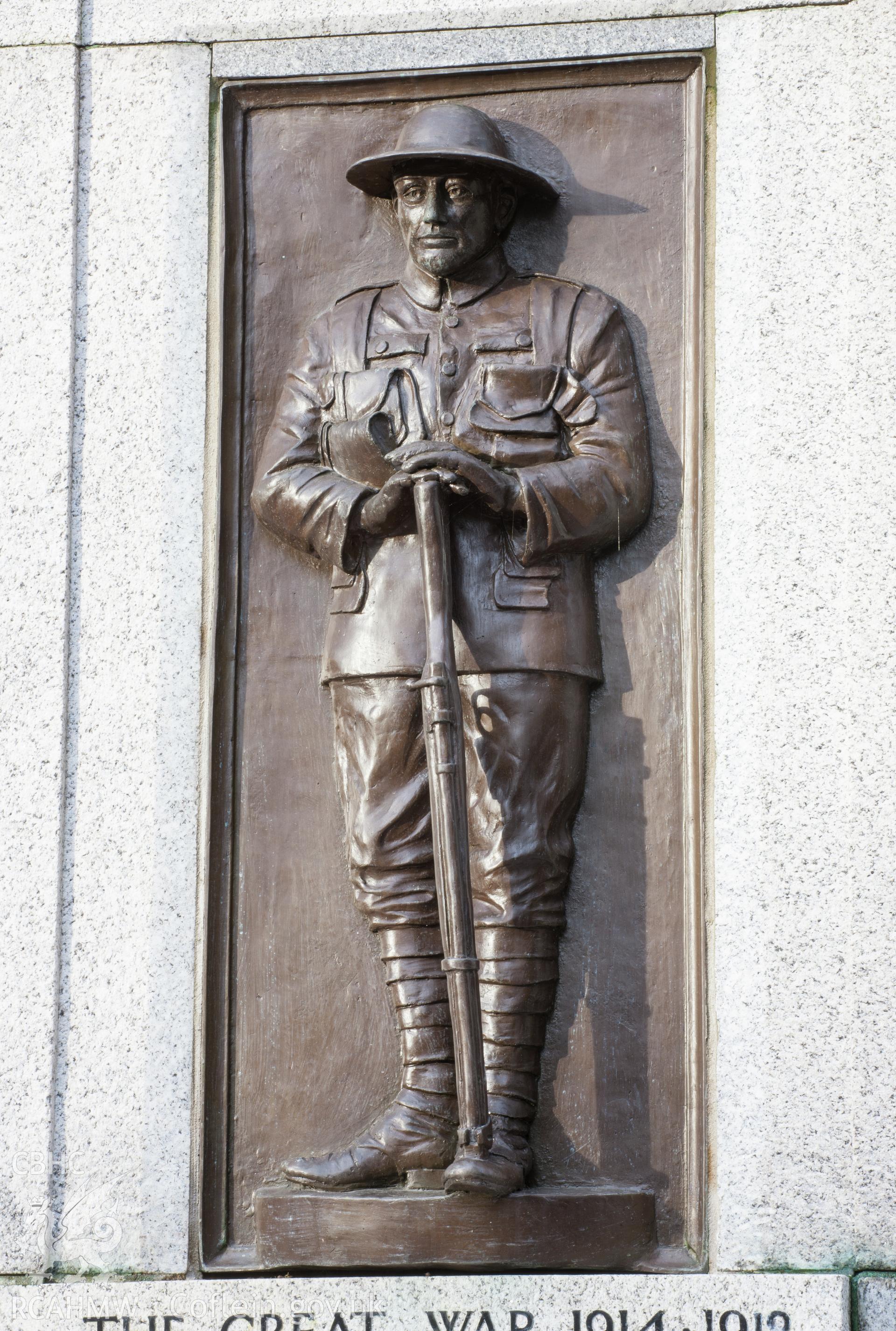 Oblique view of soldier
