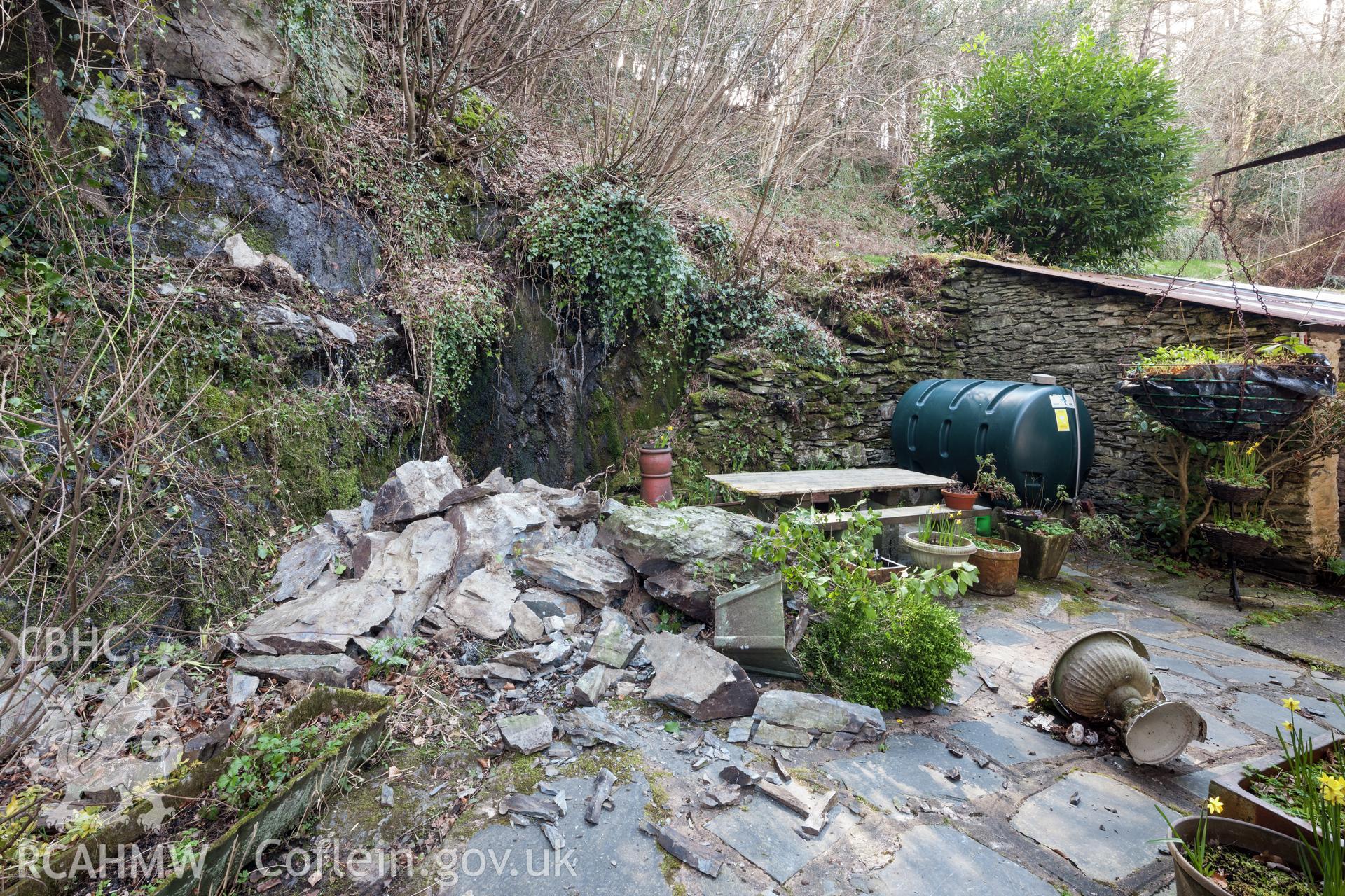 Rock fall outside no.1 caused by a combination of vibration from road works and severe weather. (29/03/2013)