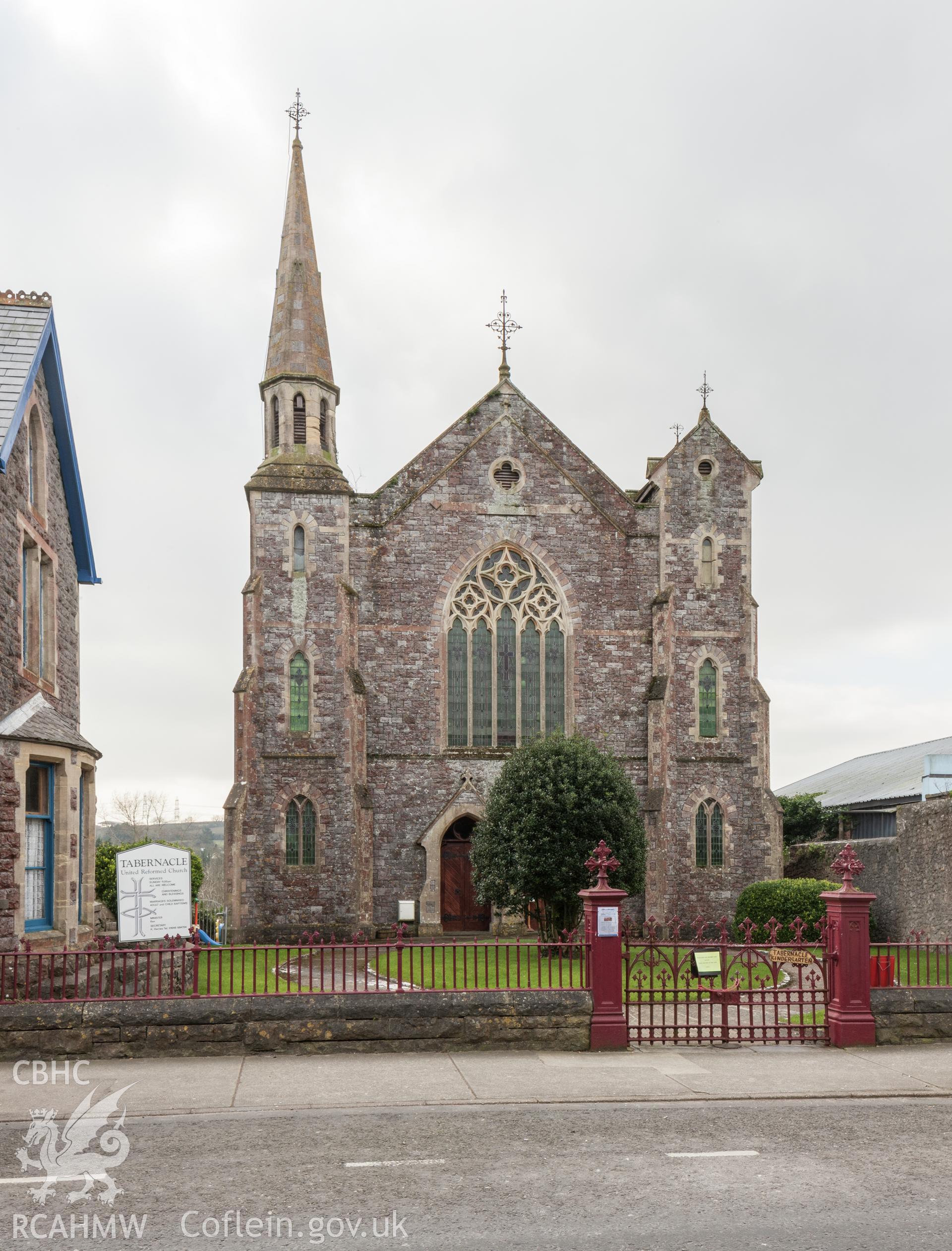 Tabernacle church viewed from the north northeast.