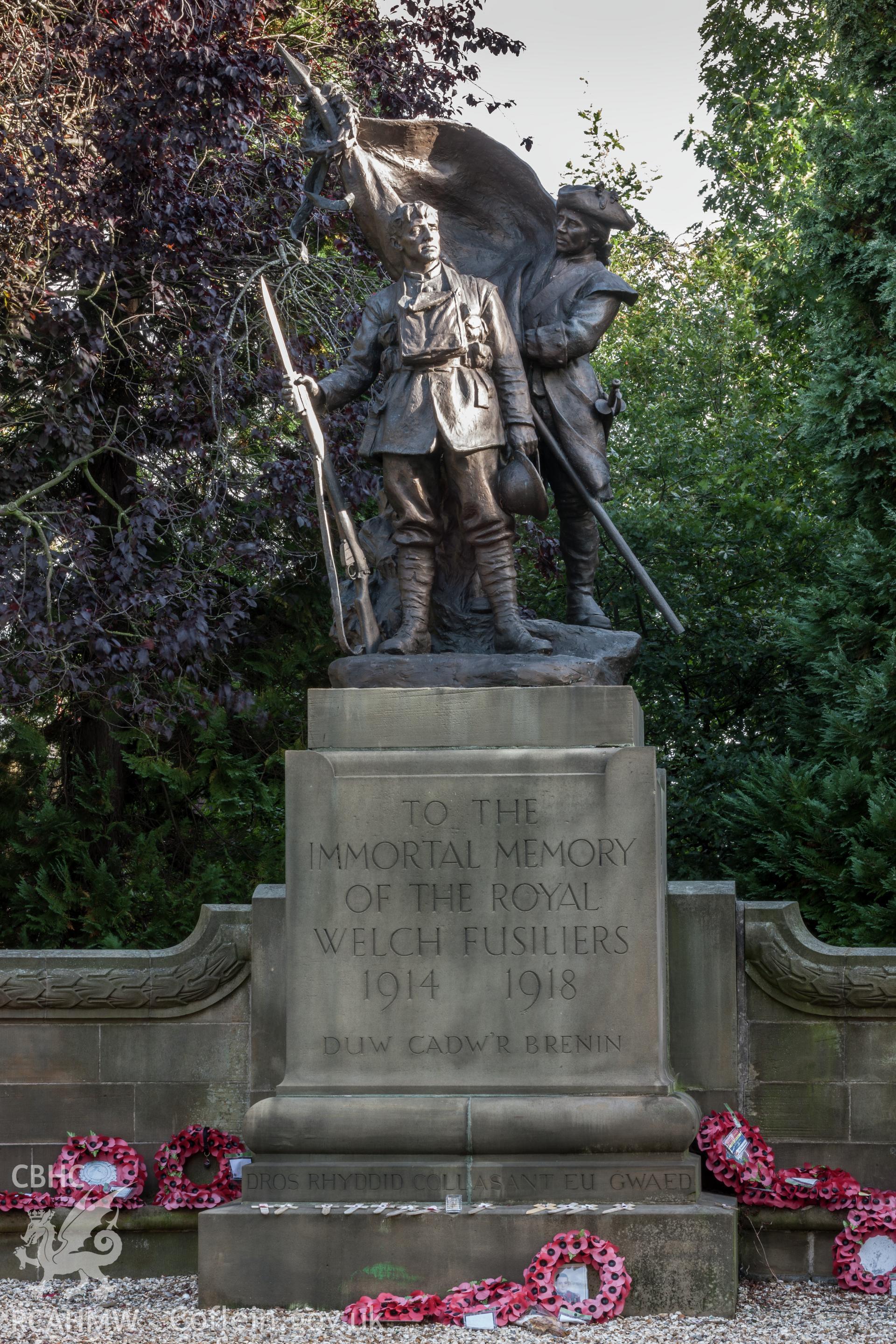 Plinth and statue from the south