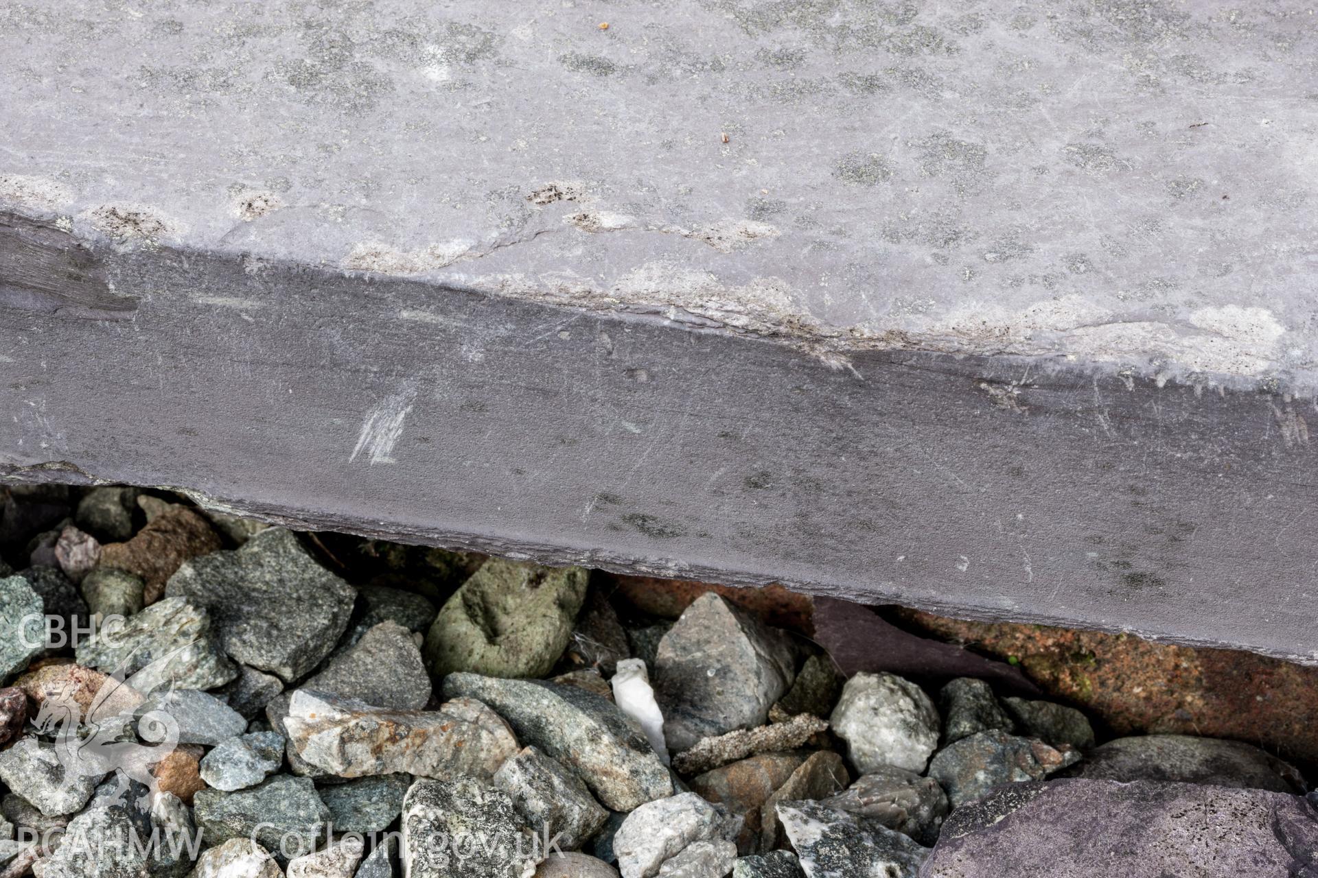 Detail of sand sawn slate