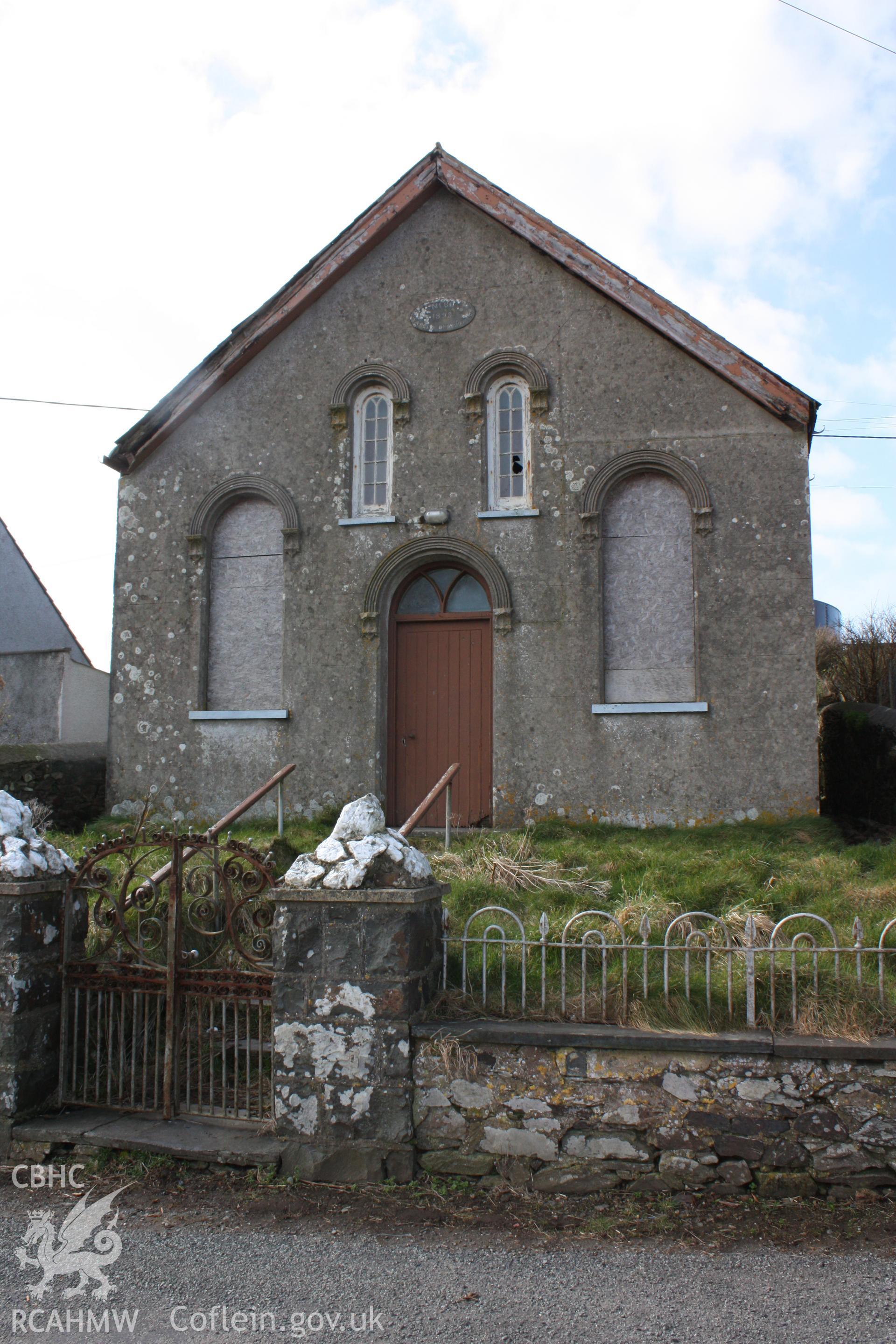 Boarded up exterior of Nebo Chapel, Mathry
