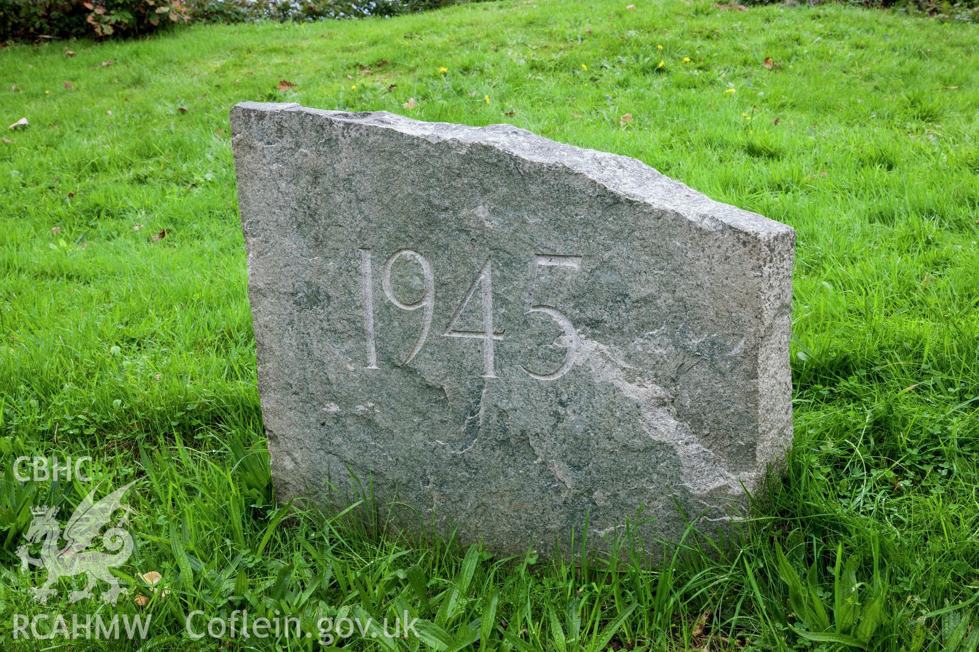 1945 stone, path is lined with stones representing each year of war