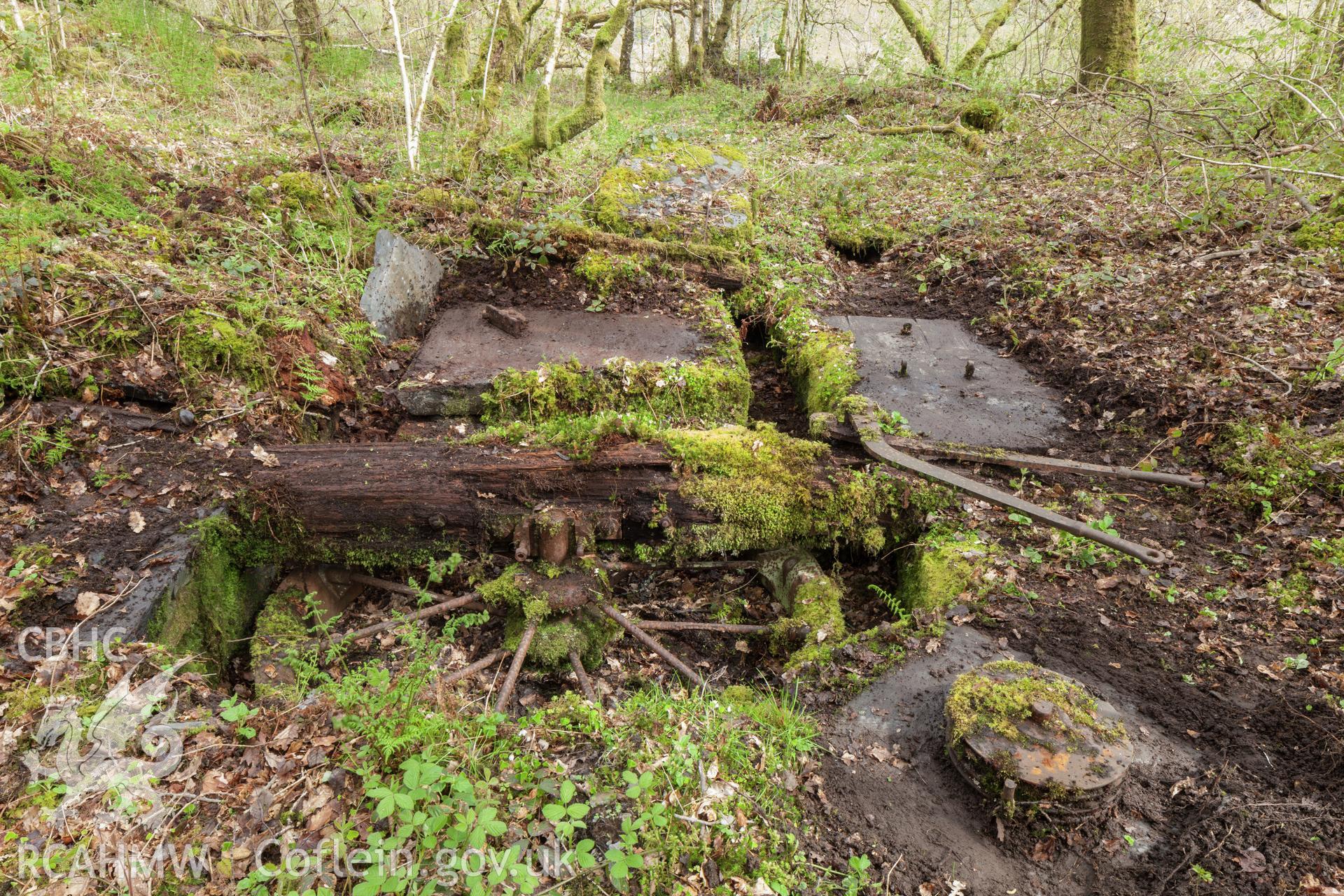 Sheave for counterbalance incline viewed from the south