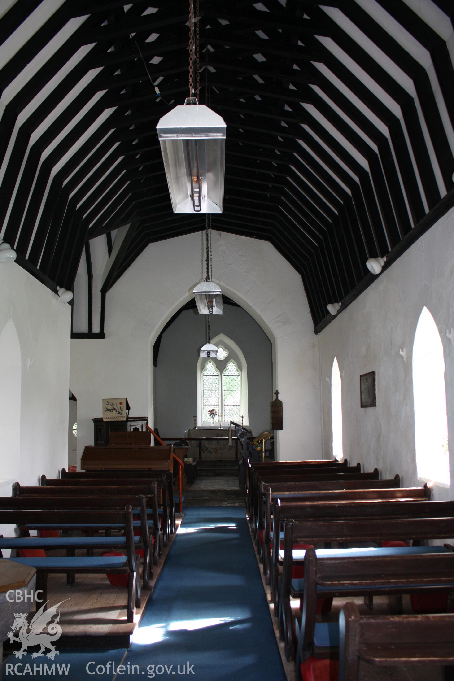 Interior looking towards along nave to chancel and altar